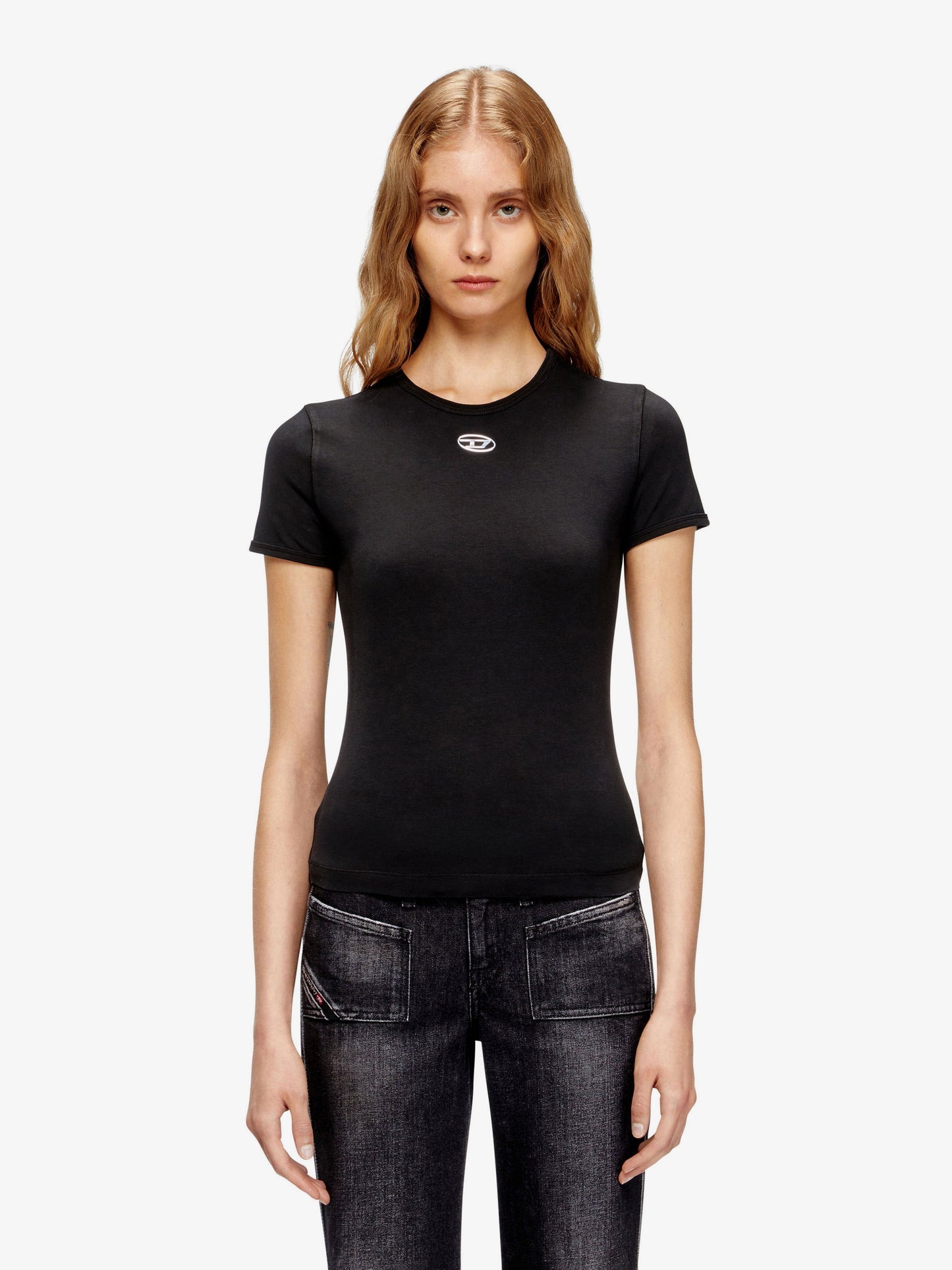 Diesel Women T-Uncutieslong-Od Cotton Blend T-Shirt DIESEL