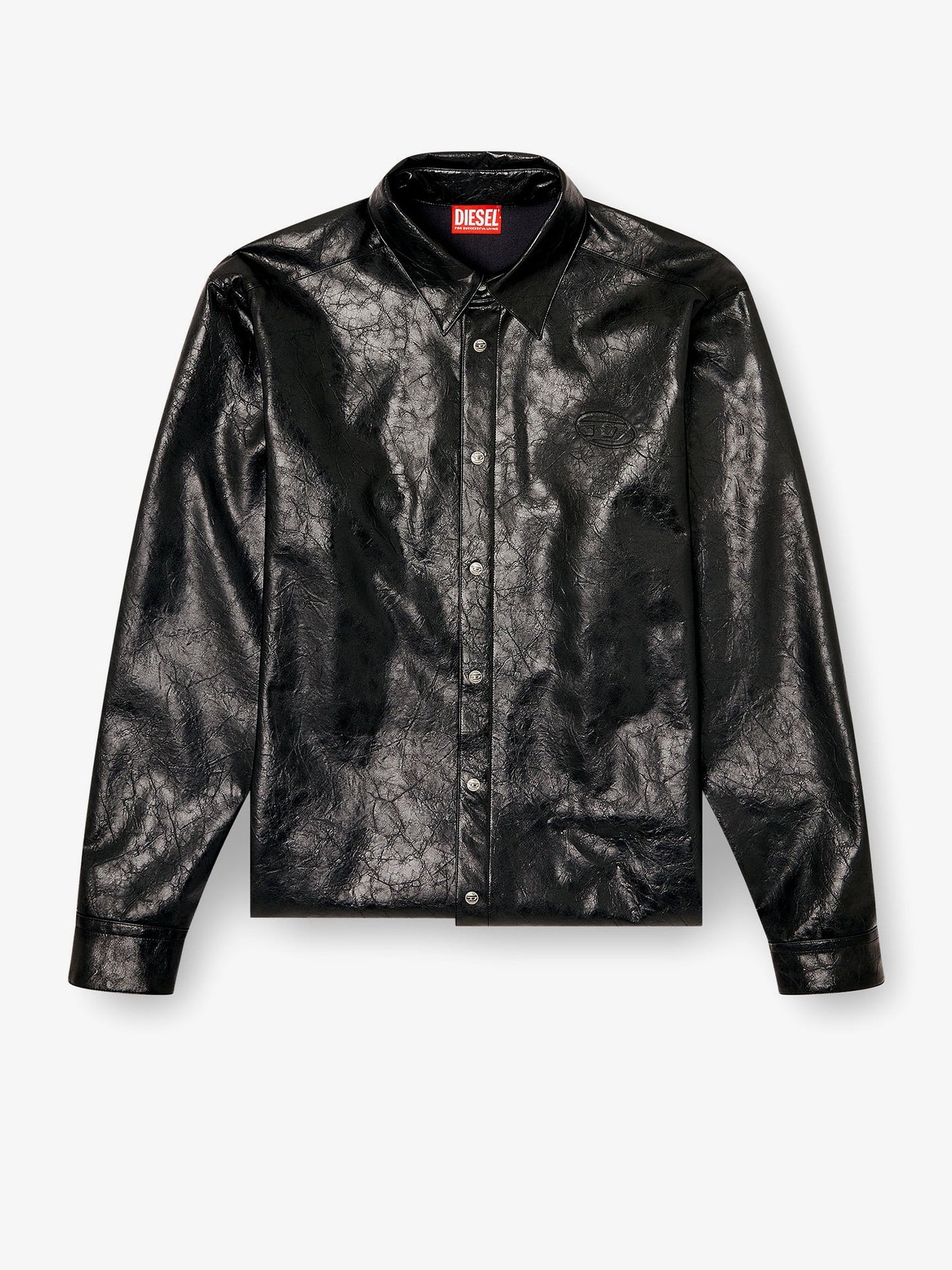 Diesel Men S-Simply-Qmbu Faux-Leather Shirt DIESEL