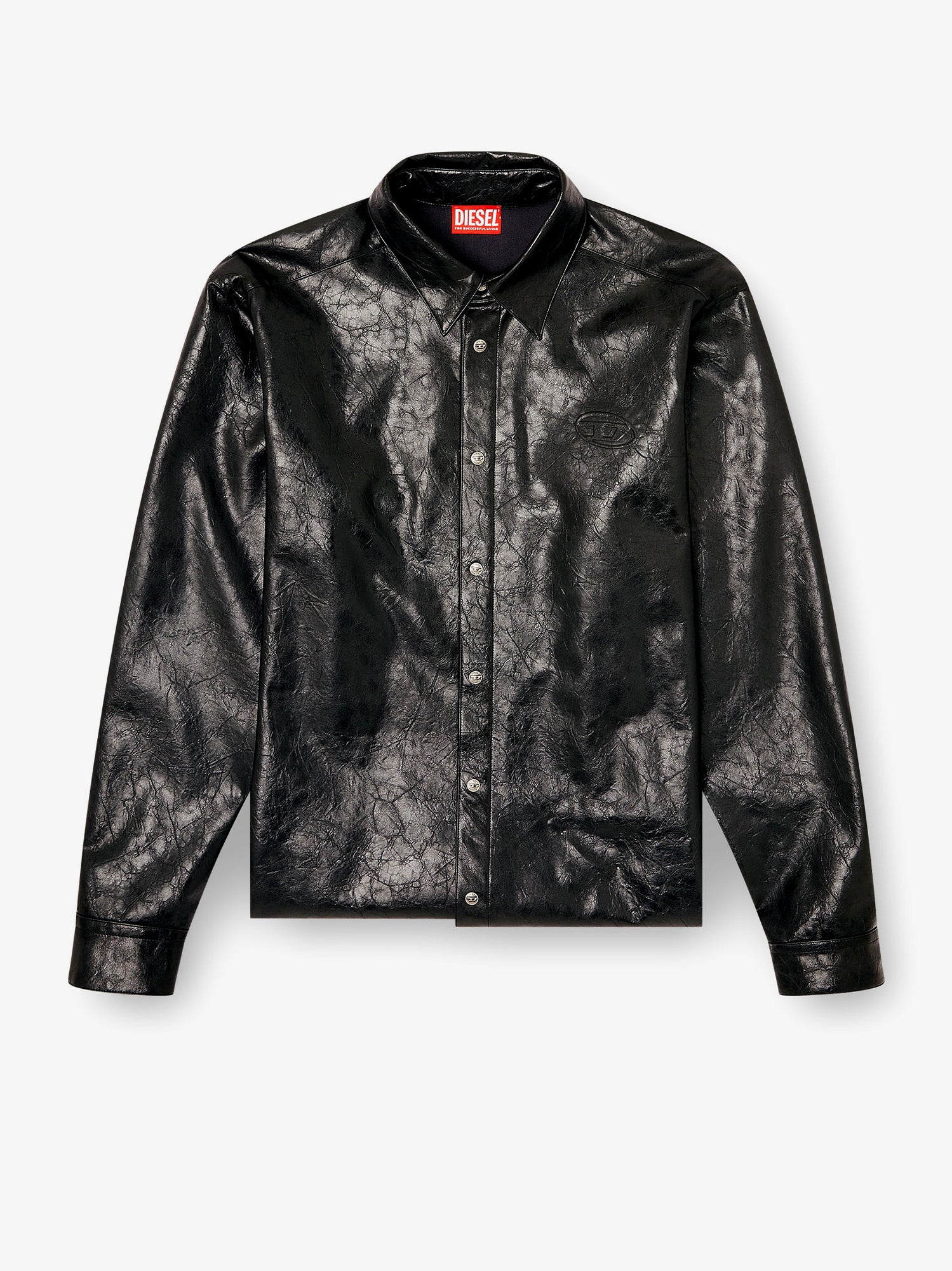 Diesel Men S-Simply-Qmbu Faux-Leather Shirt DIESEL