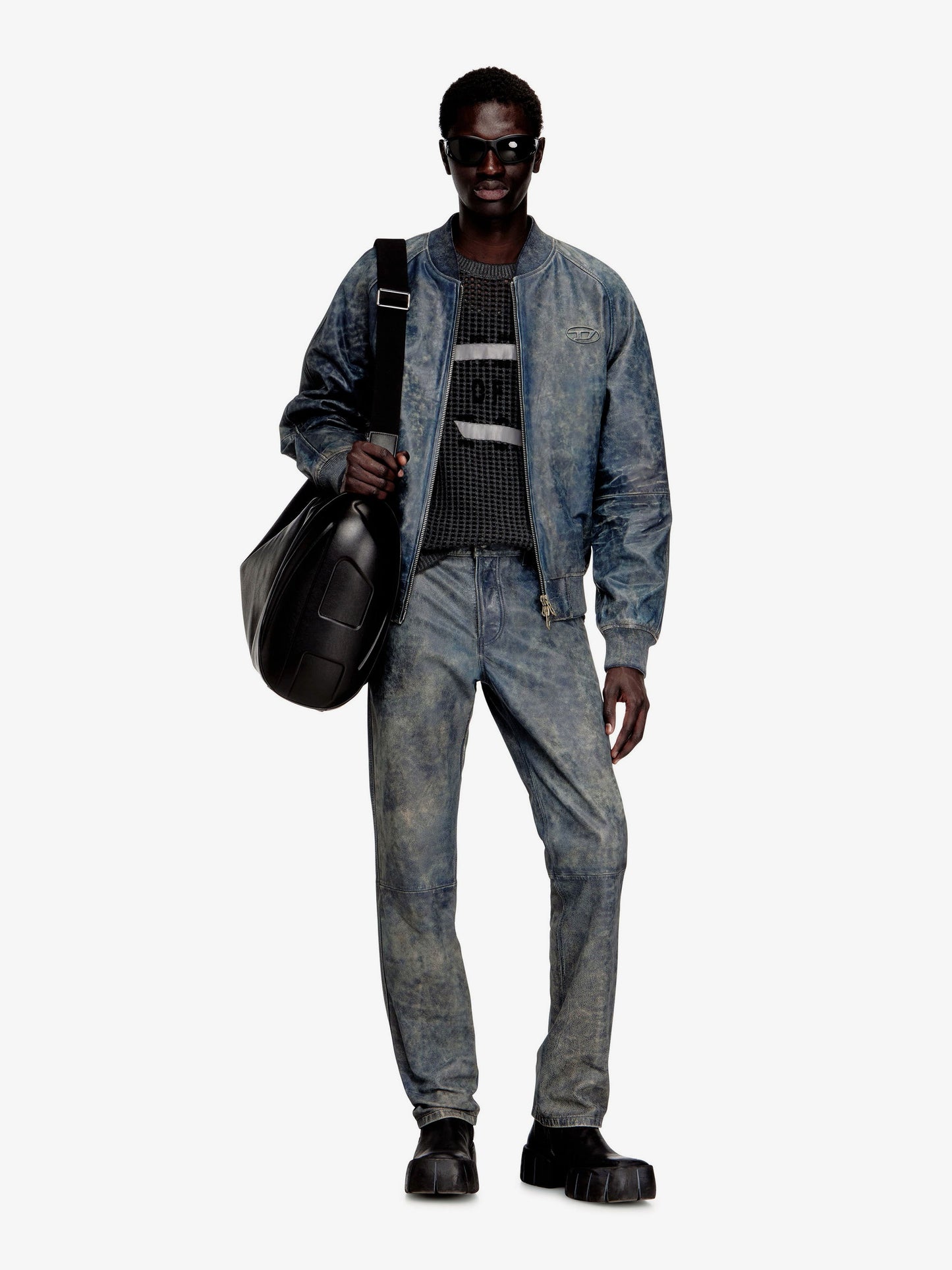 Diesel Men L-Cobb Leather Jacket
