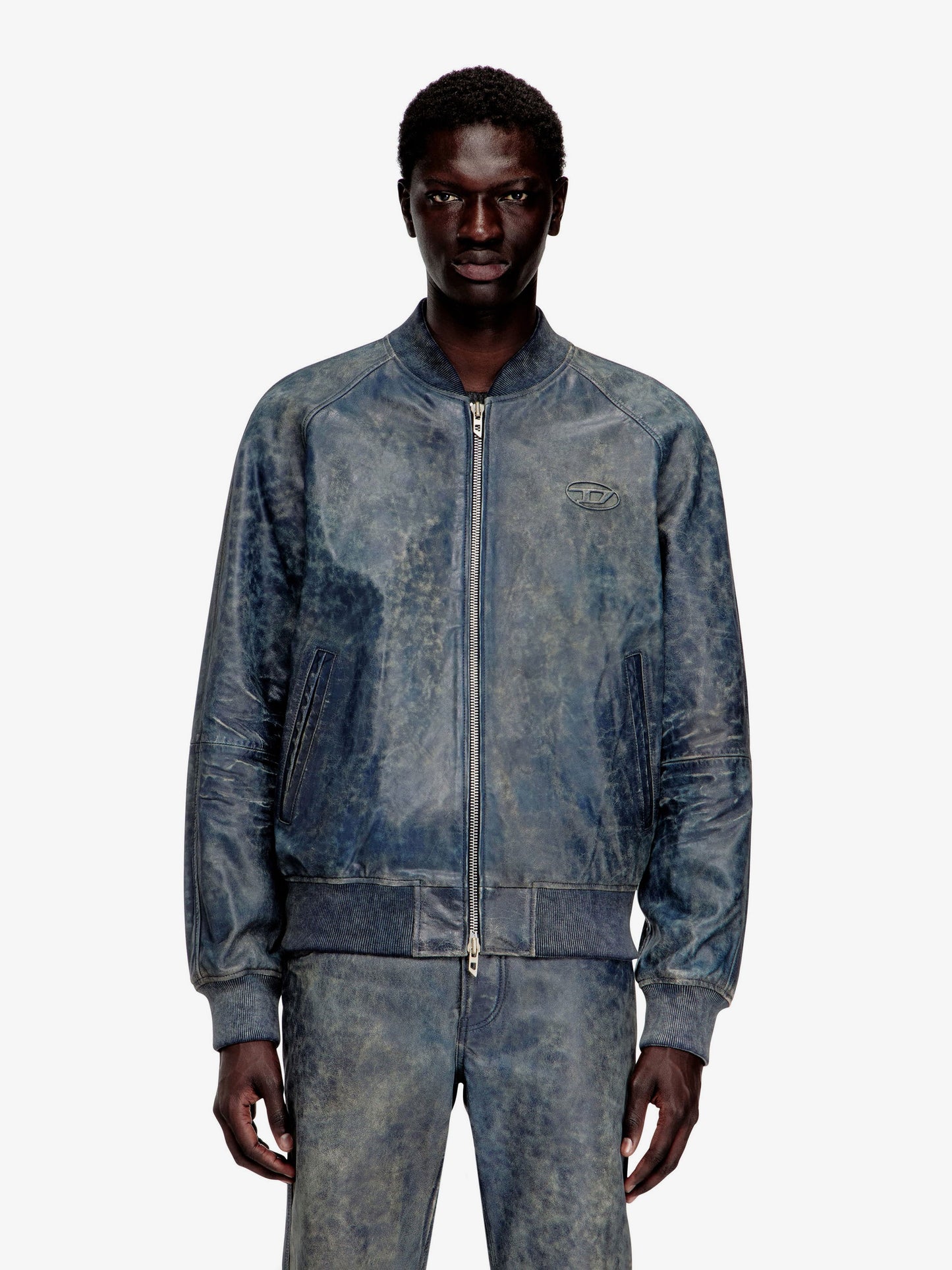 Diesel Men L-Cobb Leather Jacket