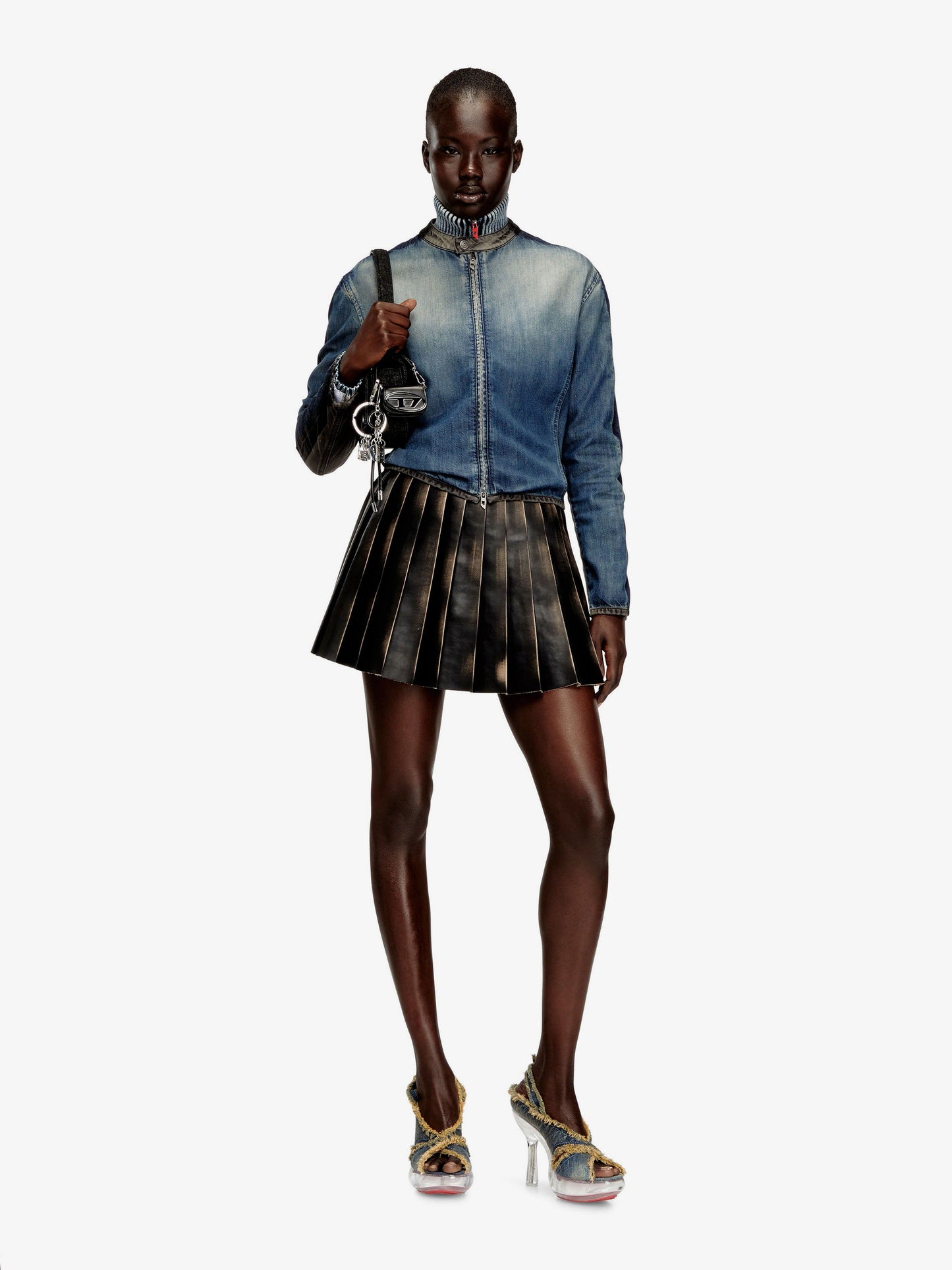 Diesel Women O-Saka-Mini Faux Leather Skirt DIESEL