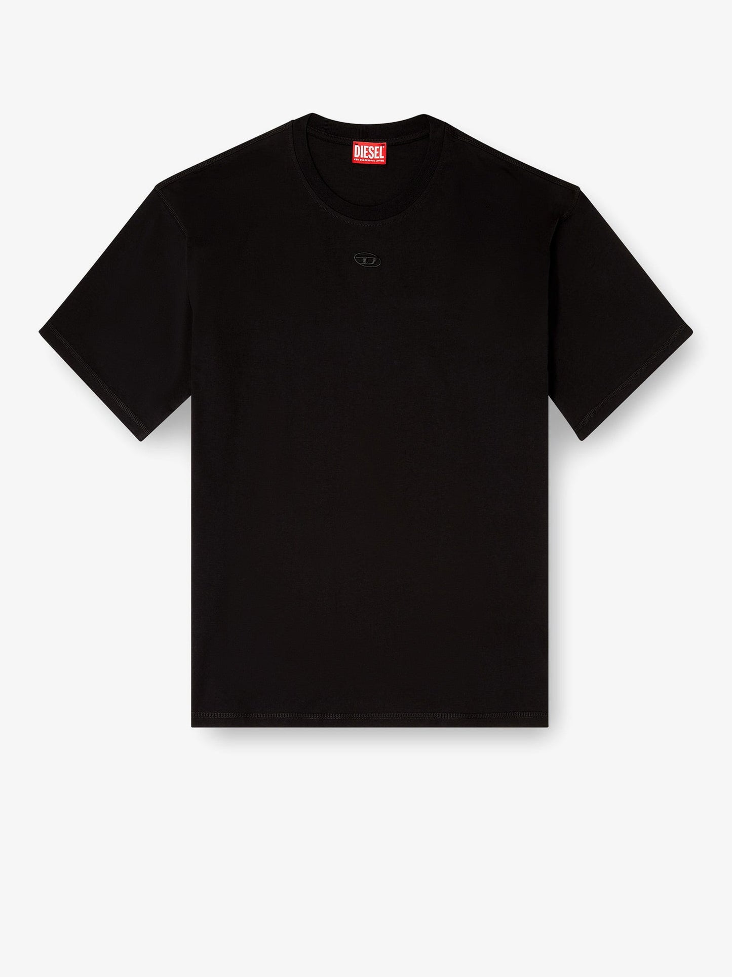 Diesel Men Cotton T-Shirt With Embroidered Logo On The Front DIESEL