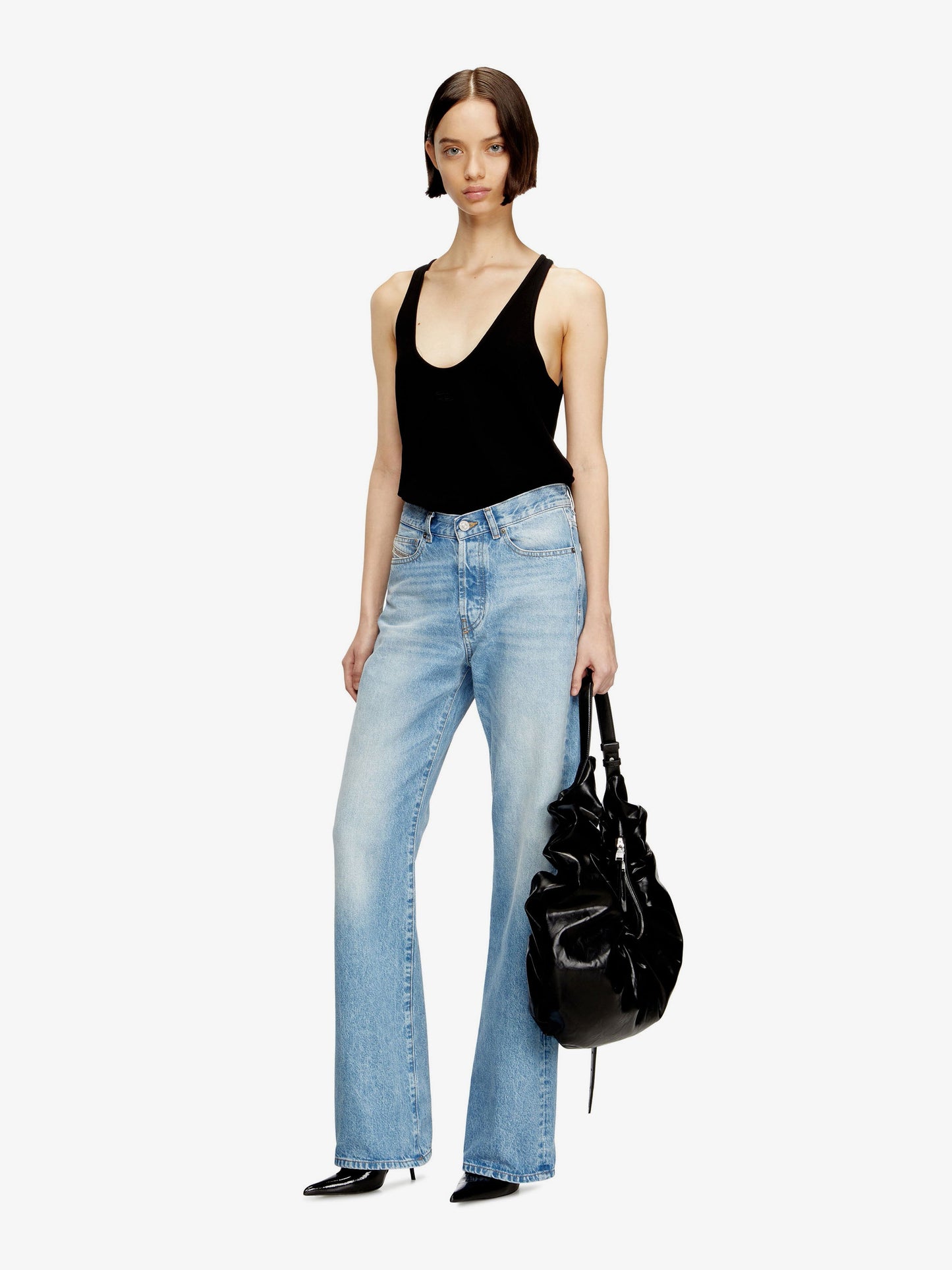 Diesel Women Ribbed Cotton Tank Top DIESEL