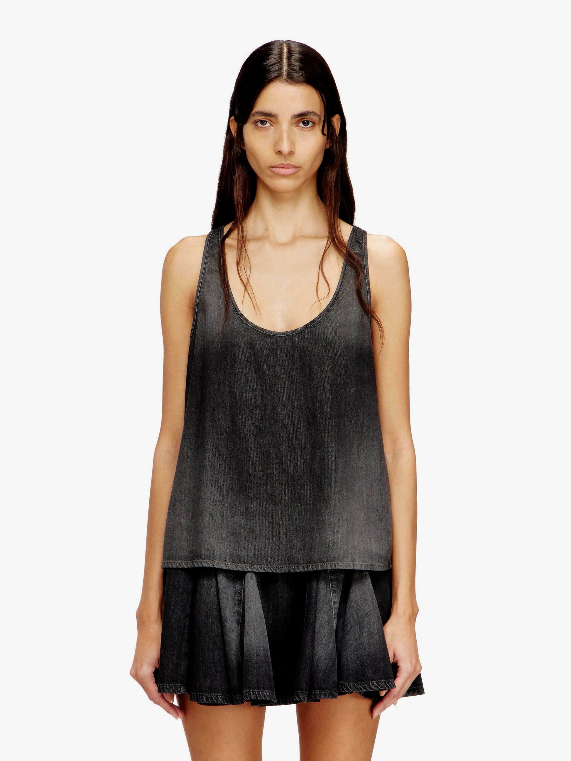 Diesel Women De-Misy-S Cotton And Lyocell Tank Top DIESEL