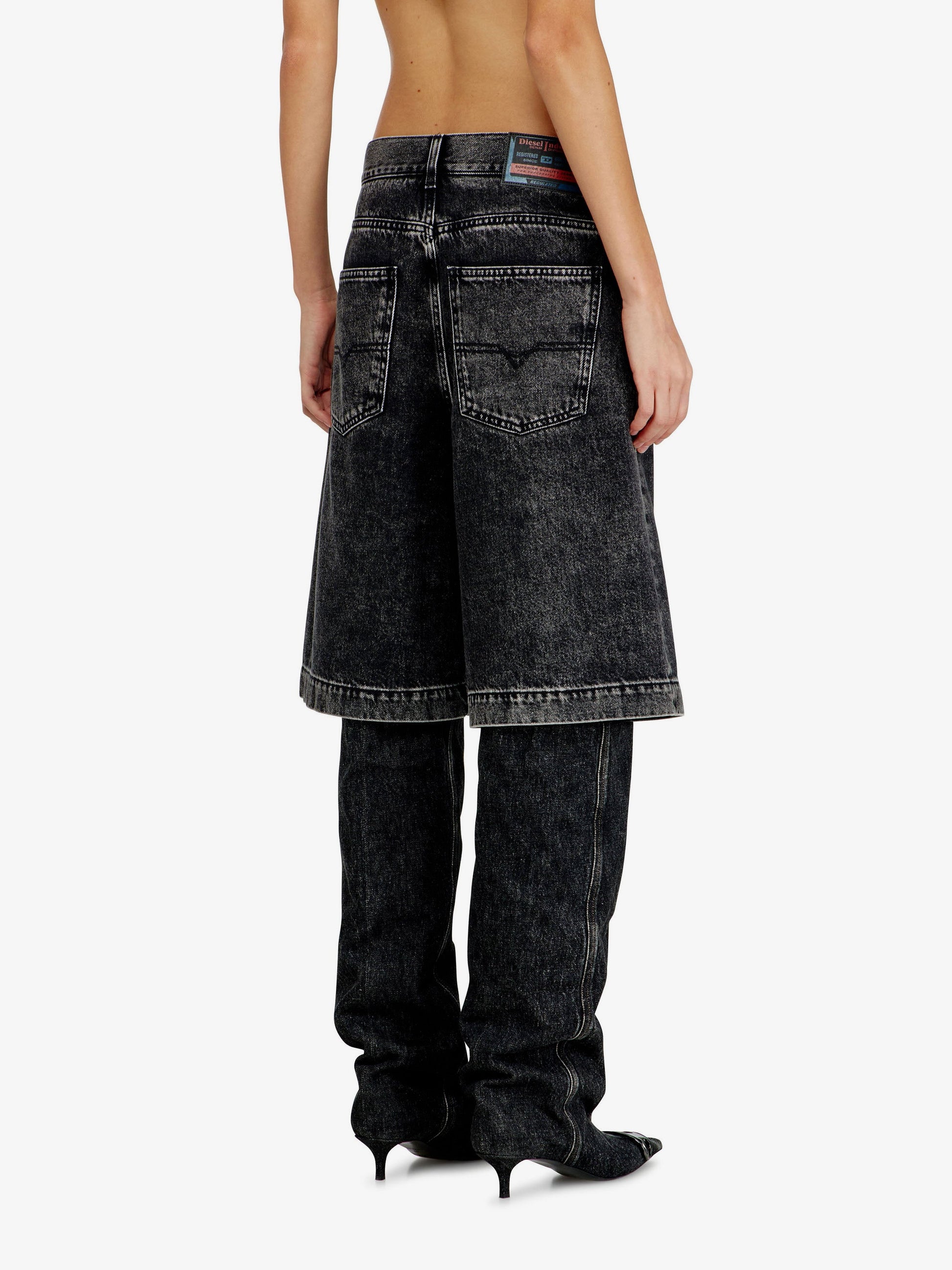Diesel Women De-Sire-Short- S2 Black Denim Bermuda Shorts DIESEL