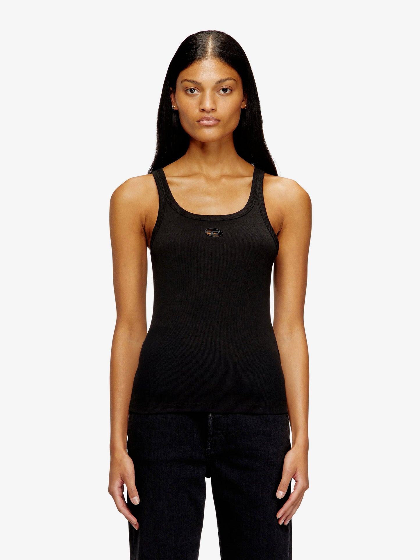 Diesel Women T-Wife-Od Ribbed Cotton Tank Top DIESEL