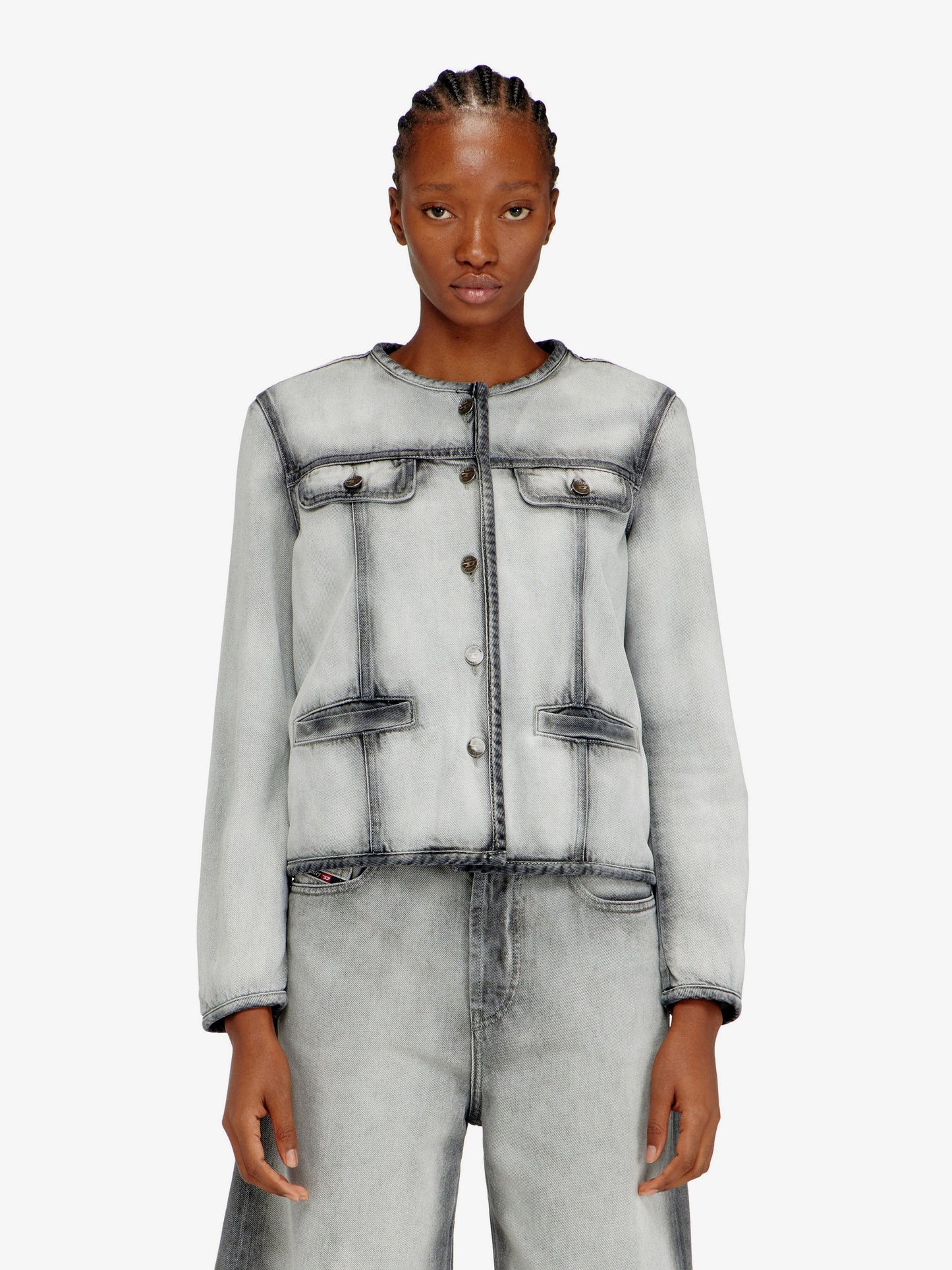 Diesel Women De-Grafy-Fsi Cotton And Lyocell Jacket DIESEL