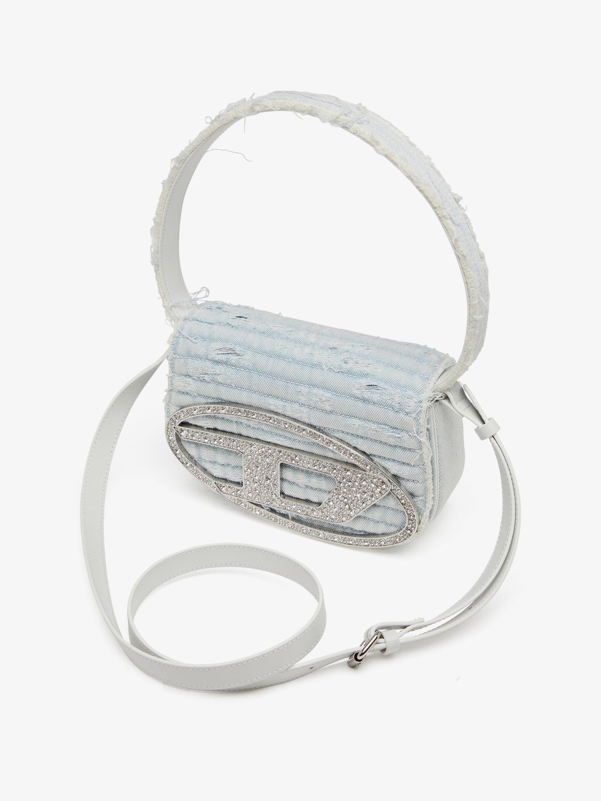 Diesel Women 1Dr Denim Shoulder Bag With Rhinestone D Logo DIESEL