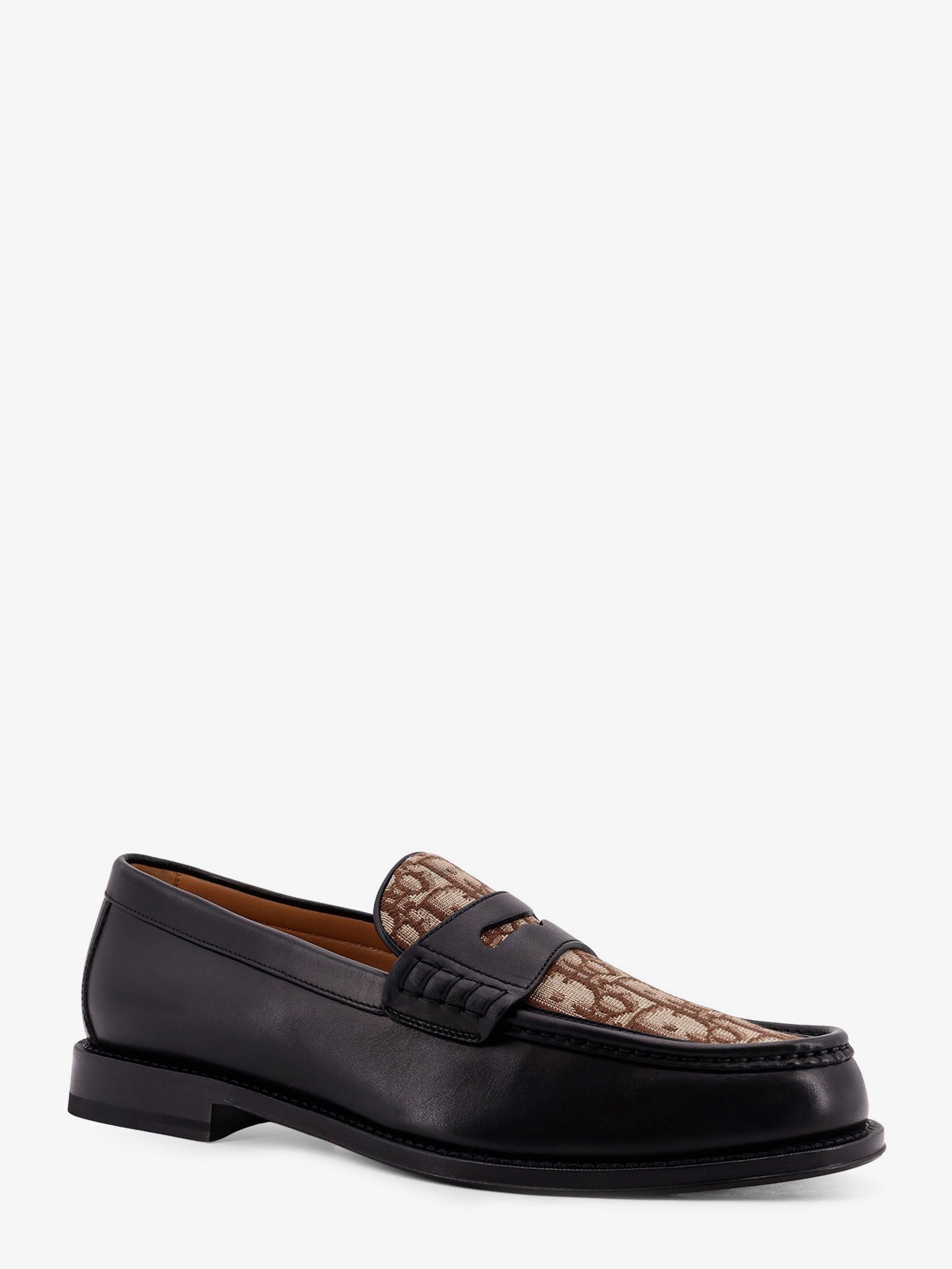 Dior Men Leather Loafers With Dior Oblique Detail CHRISTIAN DIOR