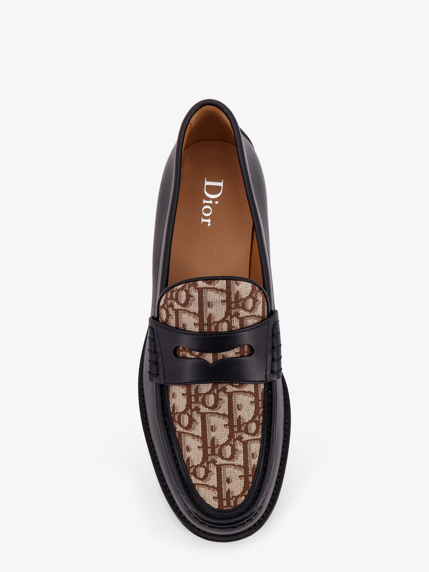 Dior Men Leather Loafers With Dior Oblique Detail CHRISTIAN DIOR