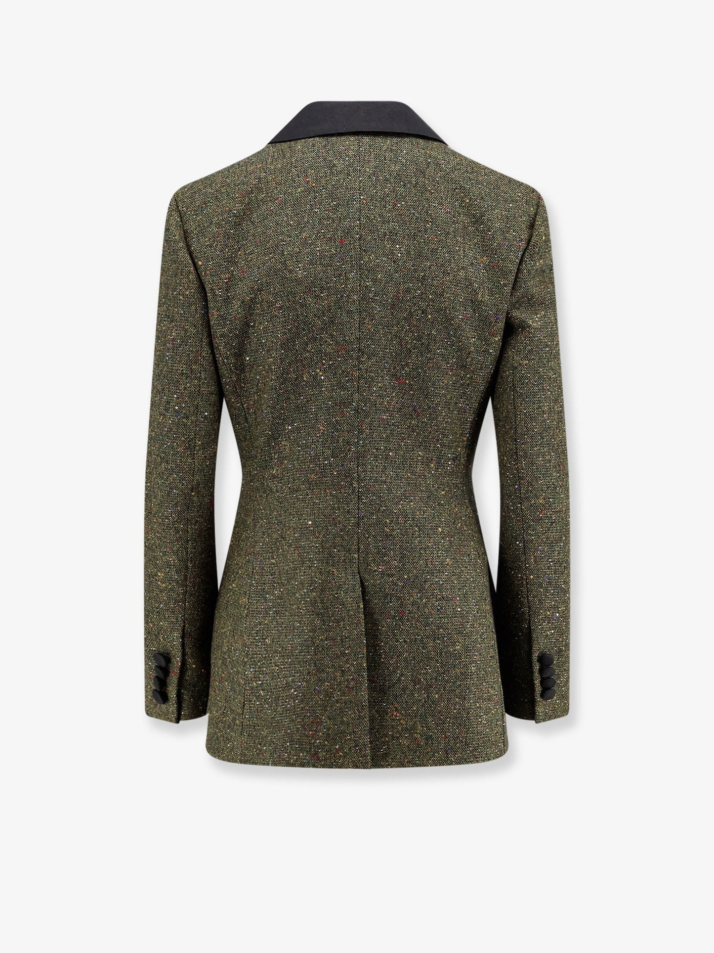 Dior Women Fitted Silk And Virgin Wool Blend Tweed Blazer CHRISTIAN DIOR