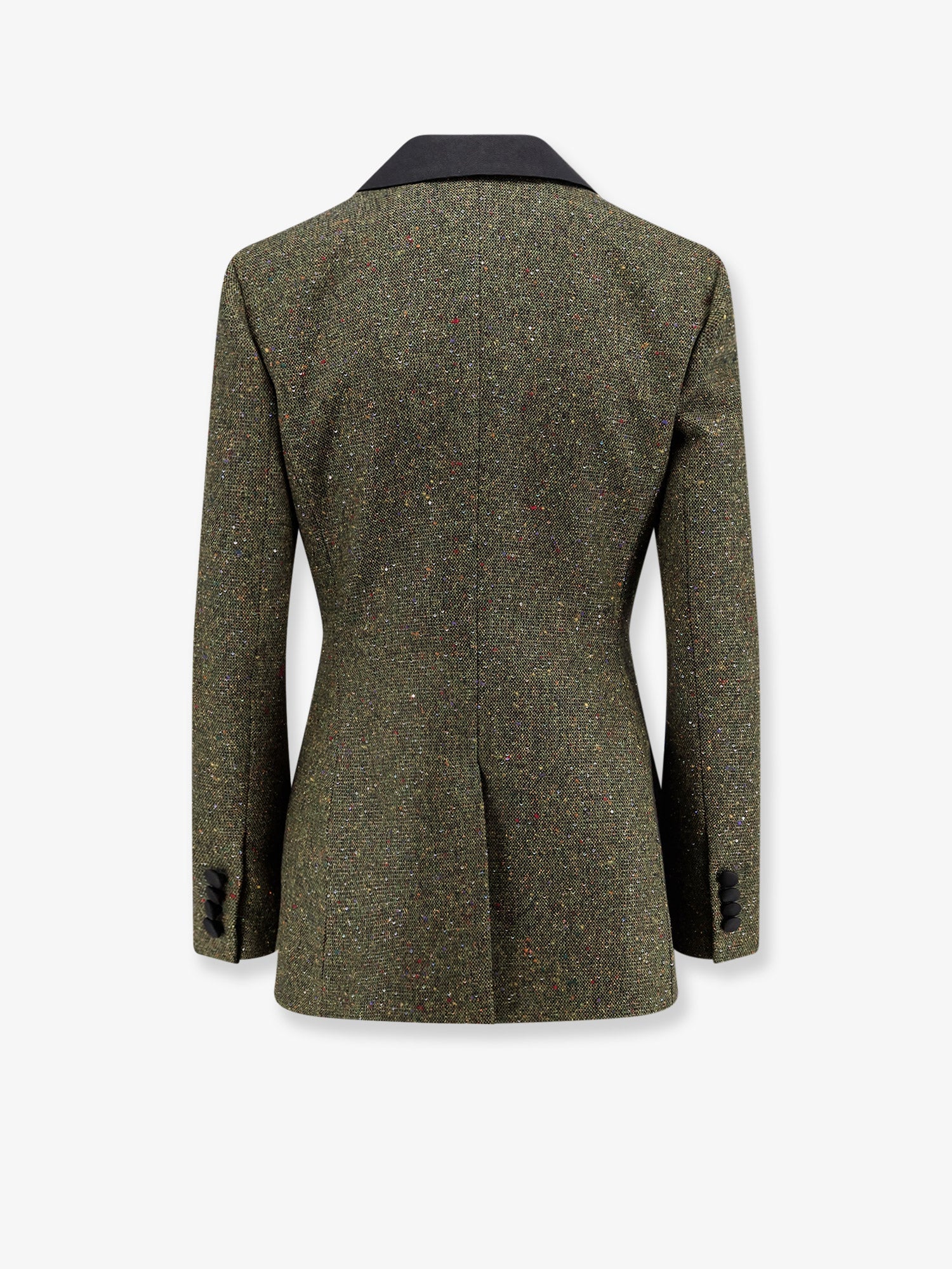 Dior Women Fitted Silk And Virgin Wool Blend Tweed Blazer CHRISTIAN DIOR