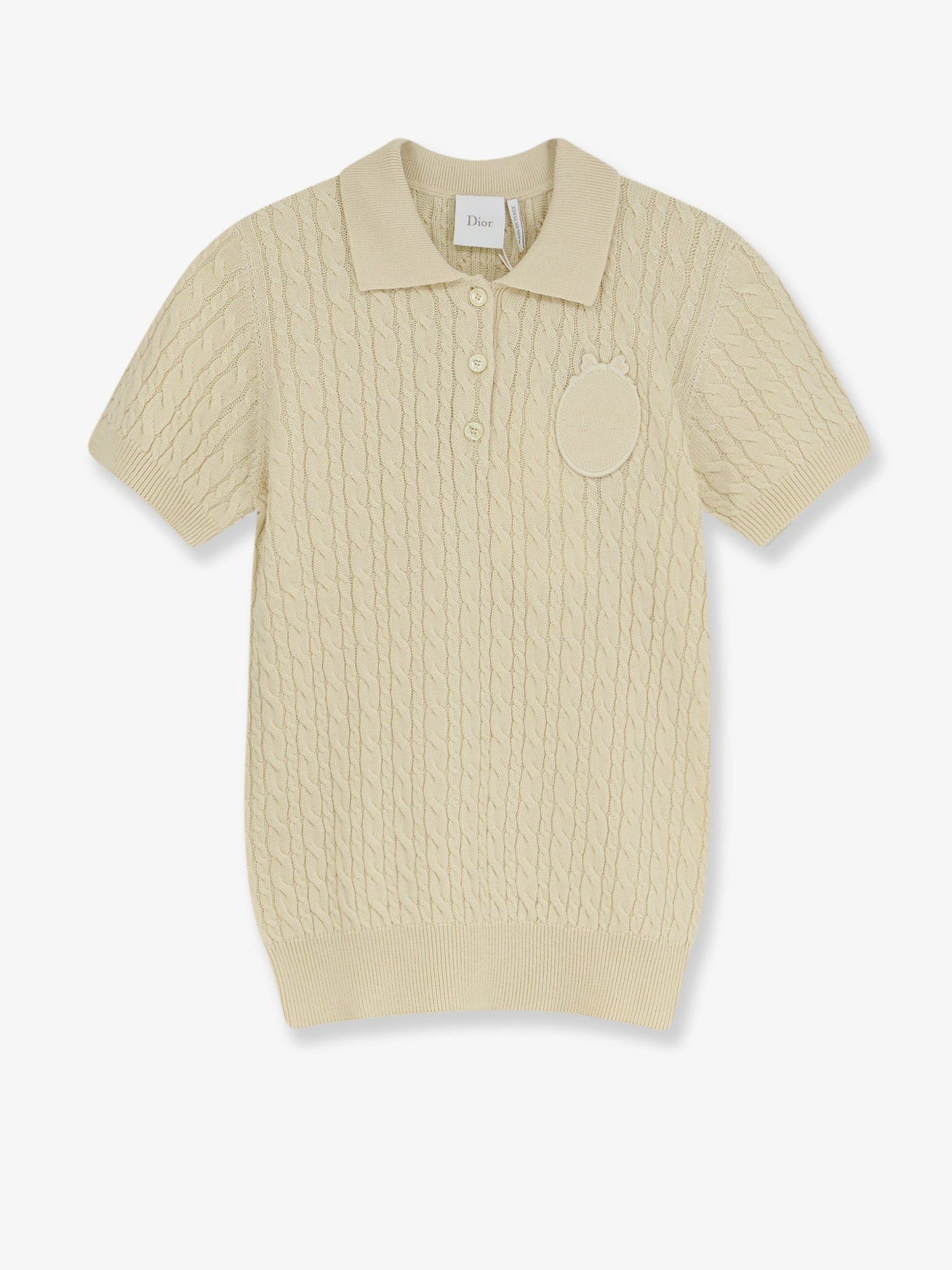Dior Women Wool And Cotton Blend Sweater With Embroidered Logo On The Front CHRISTIAN DIOR