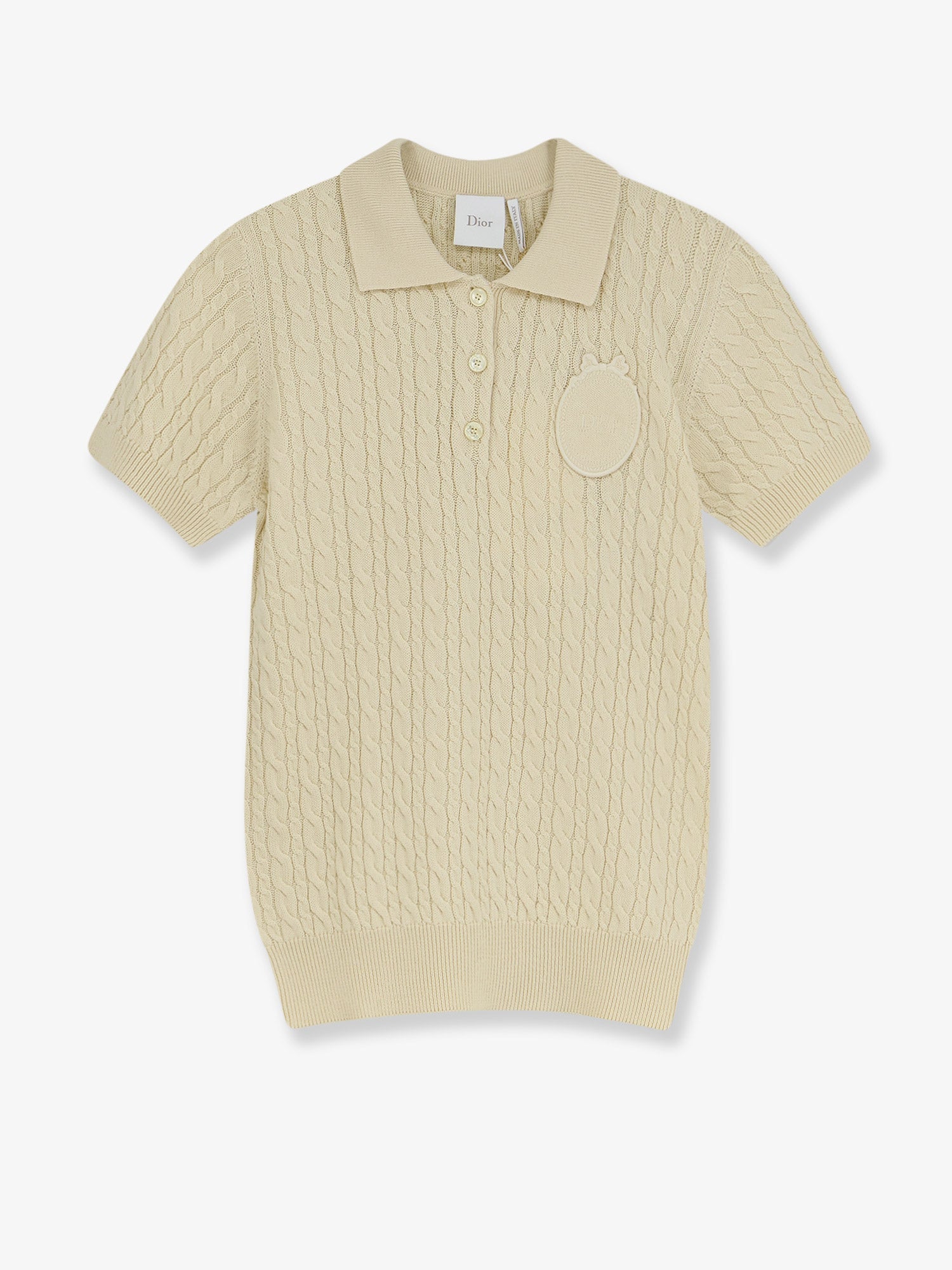 Dior Women Wool And Cotton Blend Sweater With Embroidered Logo On The Front CHRISTIAN DIOR
