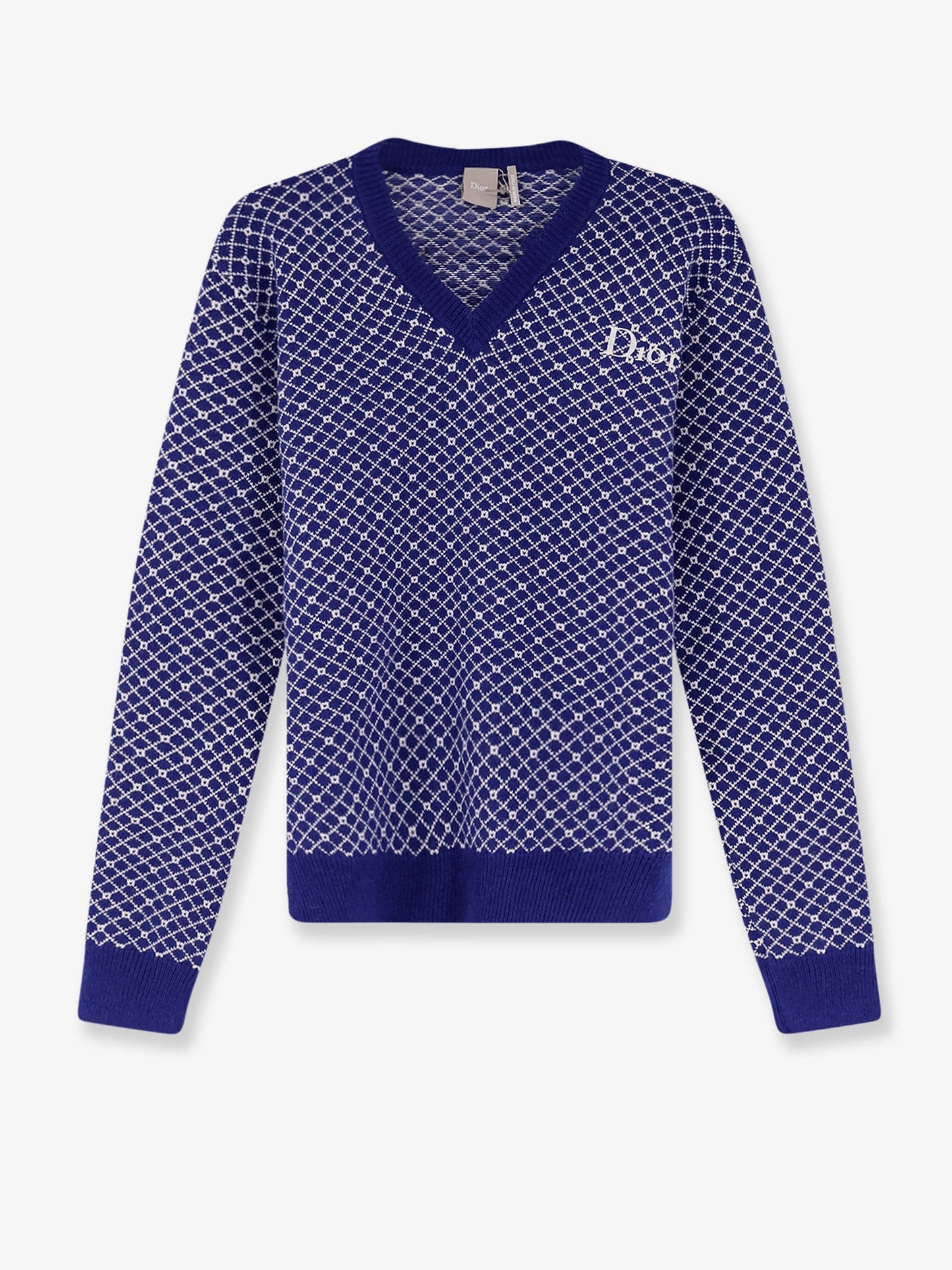 Dior Men Wool Sweater With Bicolor Pattern CHRISTIAN DIOR