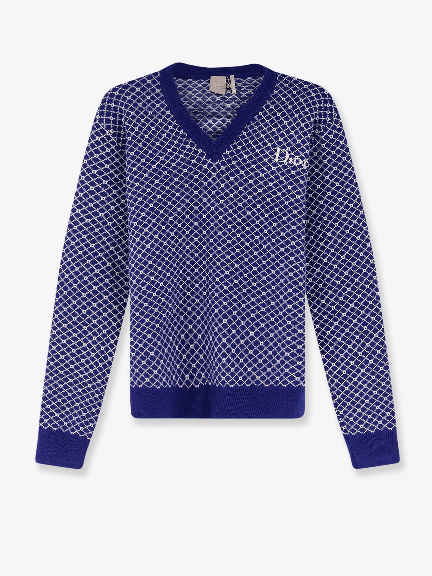 Dior Men Wool Sweater With Bicolor Pattern CHRISTIAN DIOR