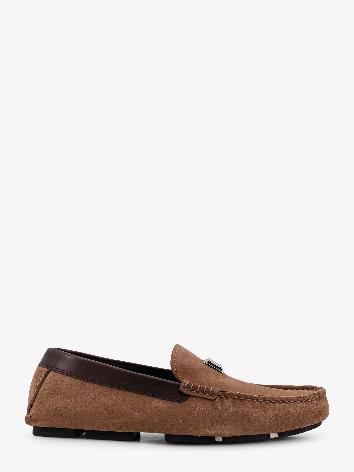 Dolce & Gabbana Men Suede Loafer With Leather Inserts DOLCE & GABBANA