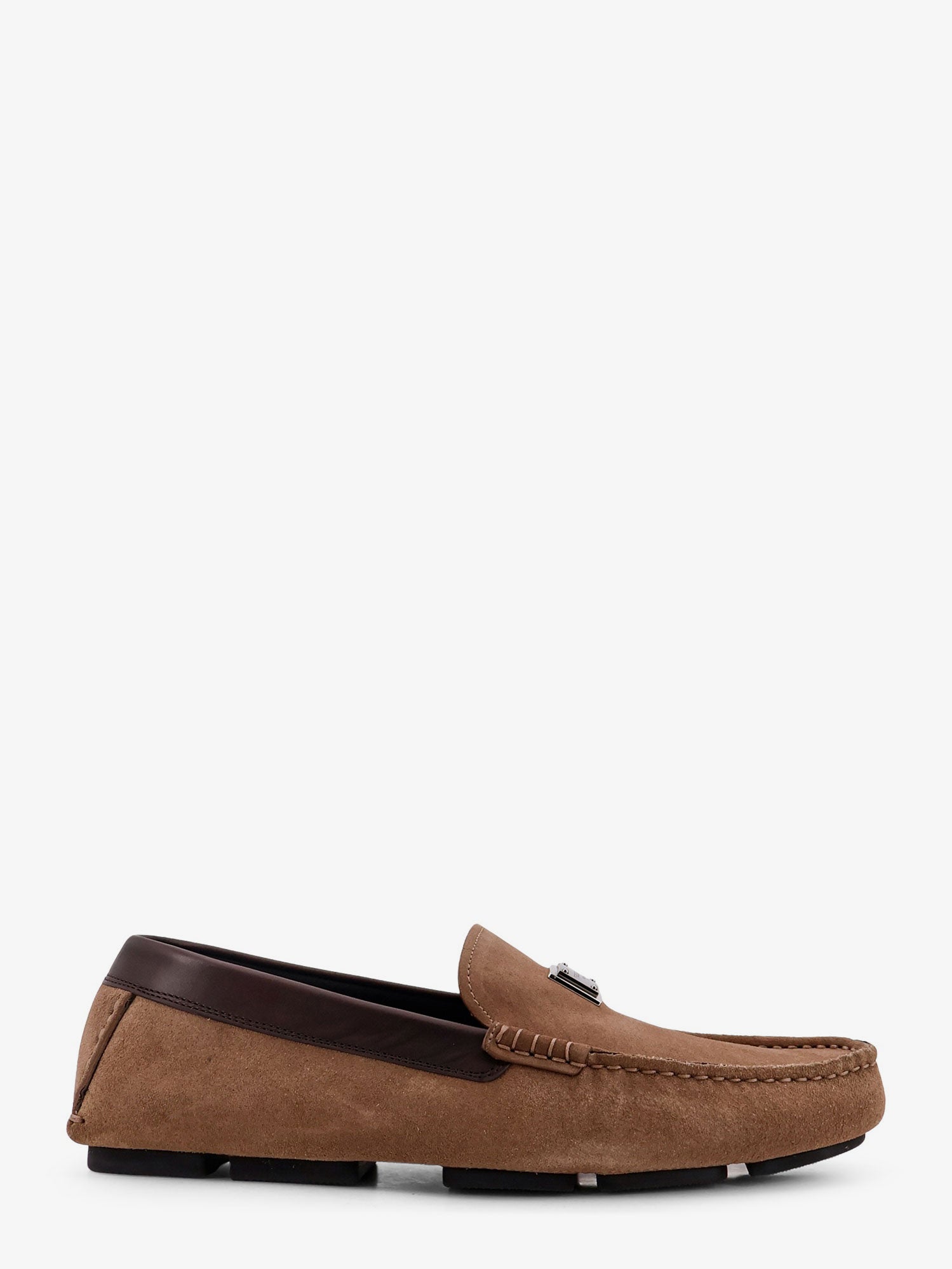 Dolce & Gabbana Men Suede Loafer With Leather Inserts DOLCE & GABBANA