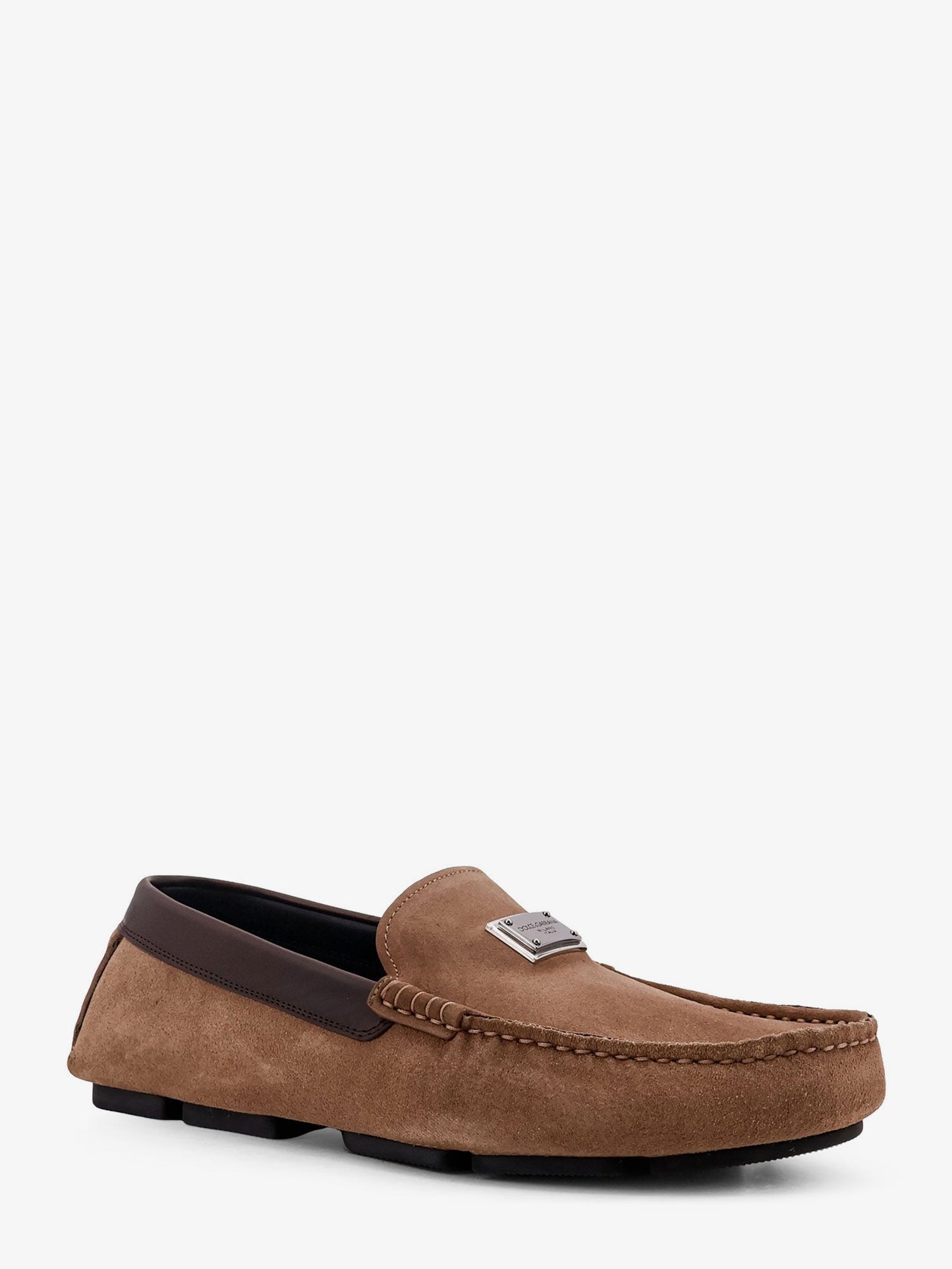 Dolce & Gabbana Men Suede Loafer With Leather Inserts DOLCE & GABBANA