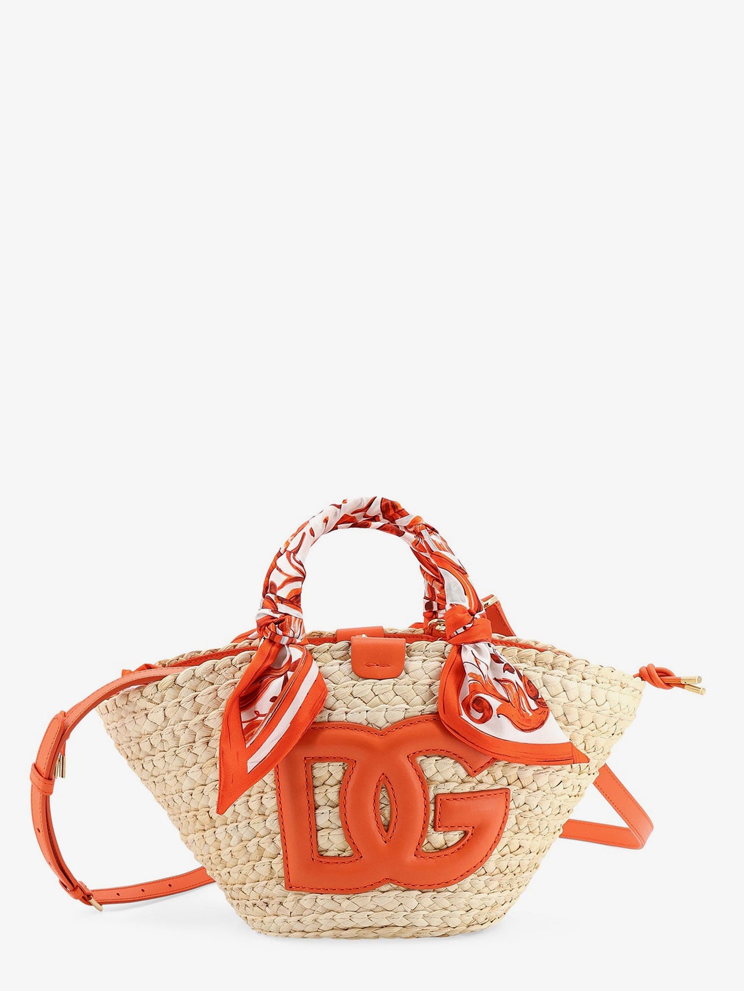 Dolce & Gabbana Women Maiolica Shoulder Bag In Leather And Raffia DOLCE & GABBANA