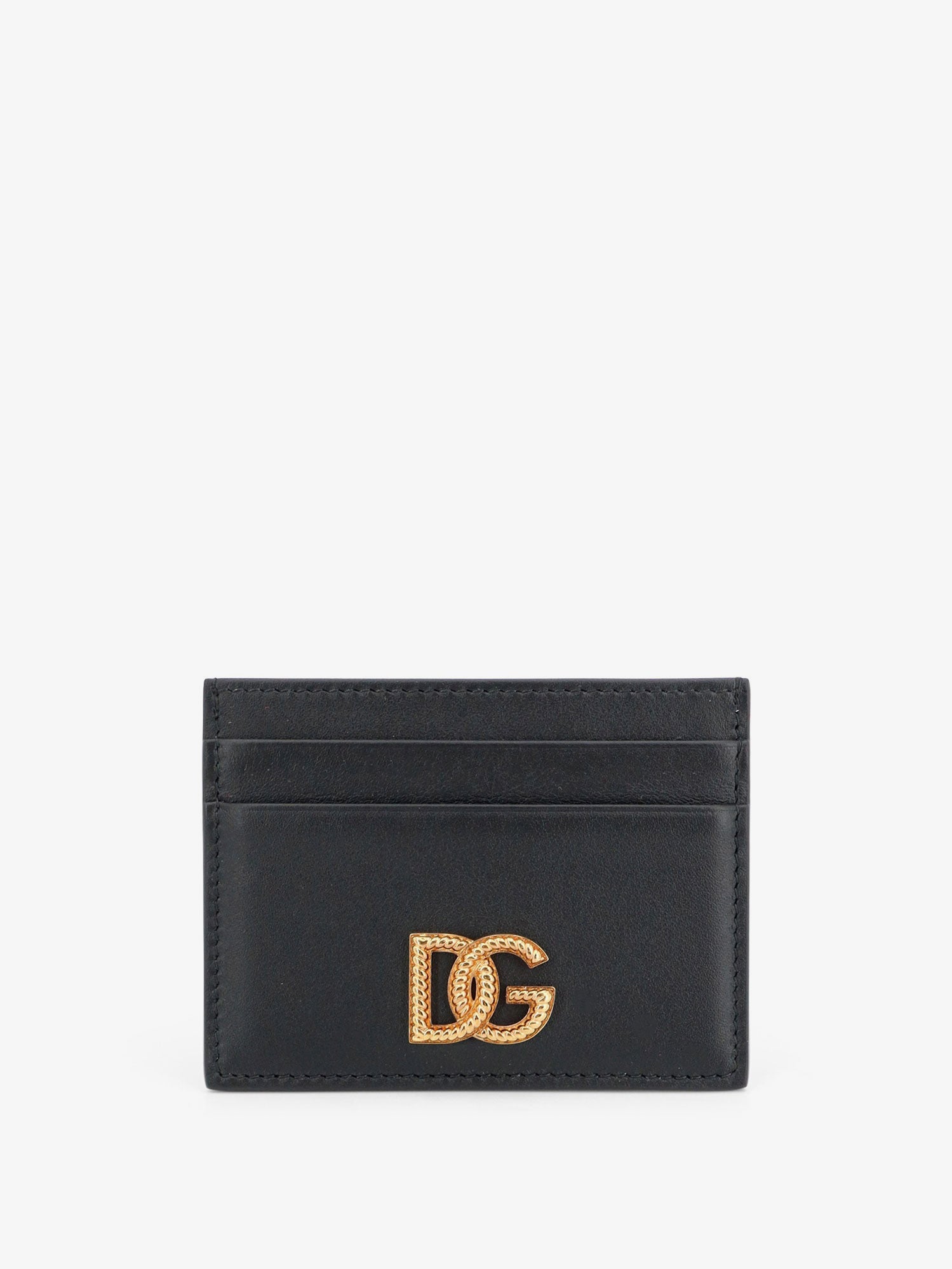 Dolce & Gabbana Women Leather Card Holder With Metal Dg Logo DOLCE & GABBANA