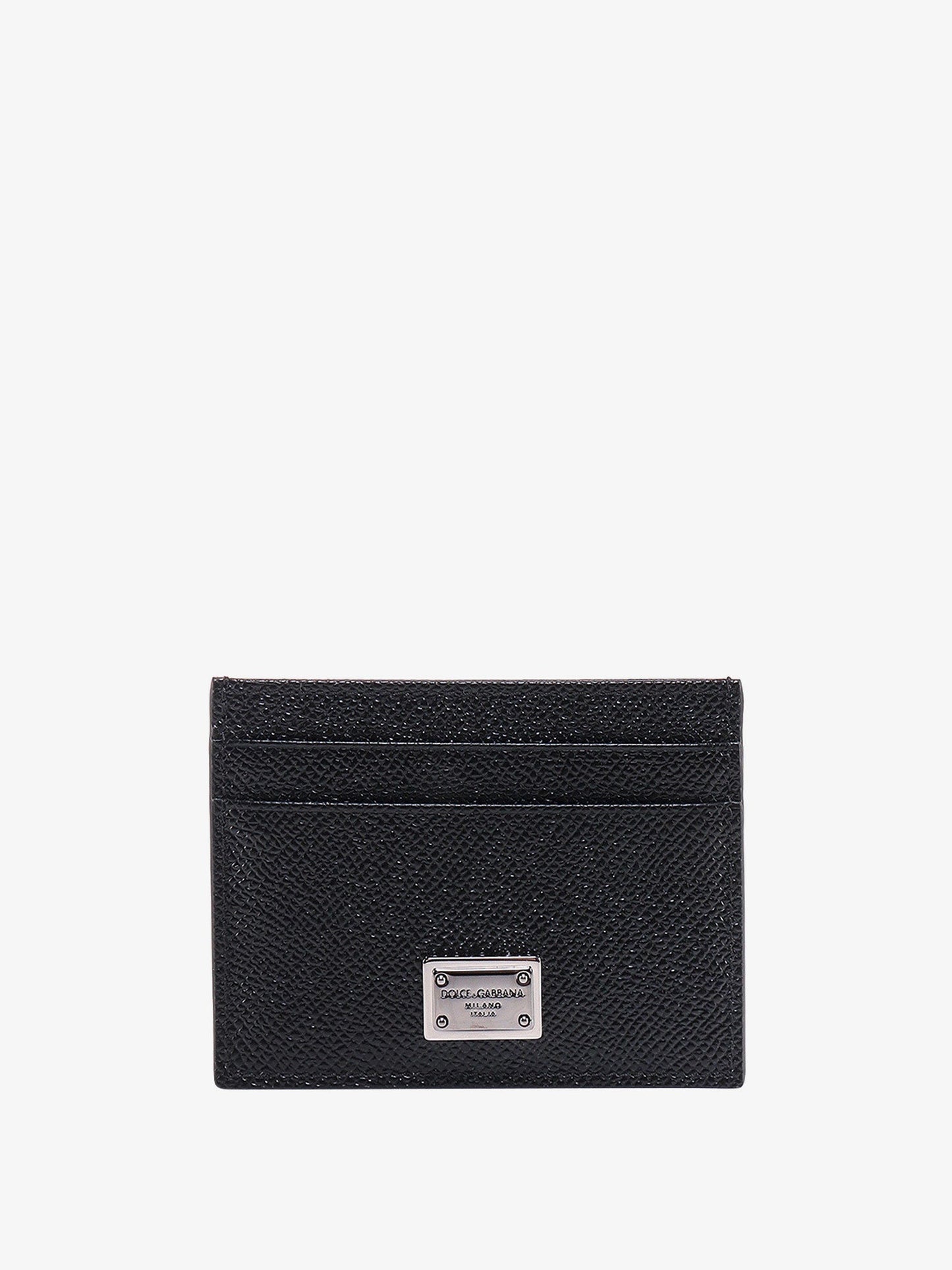 Dolce & Gabbana Men Leather Card Holder With Metal Logo Tag DOLCE & GABBANA