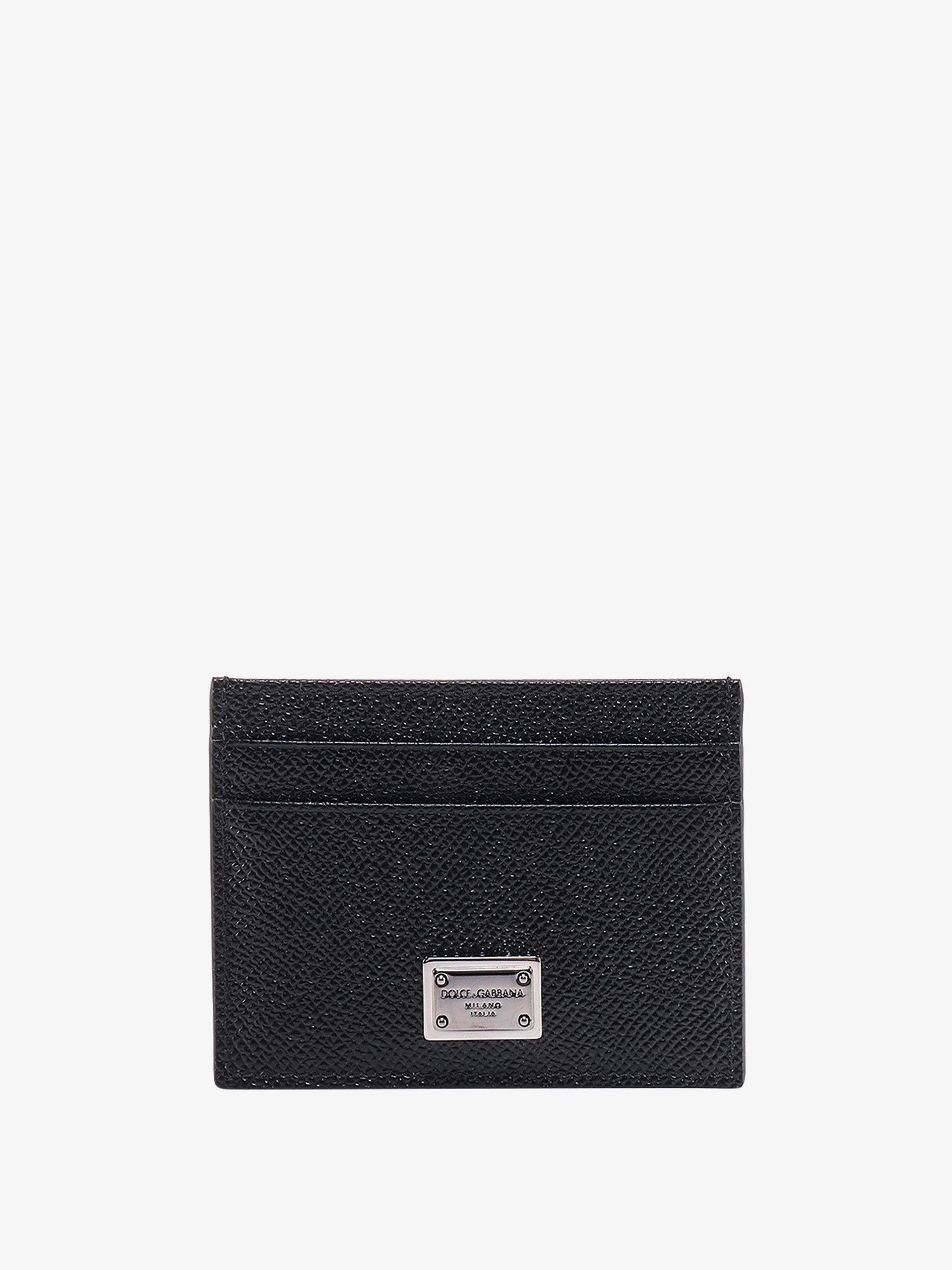 Dolce & Gabbana Men Leather Card Holder With Metal Logo Tag DOLCE & GABBANA