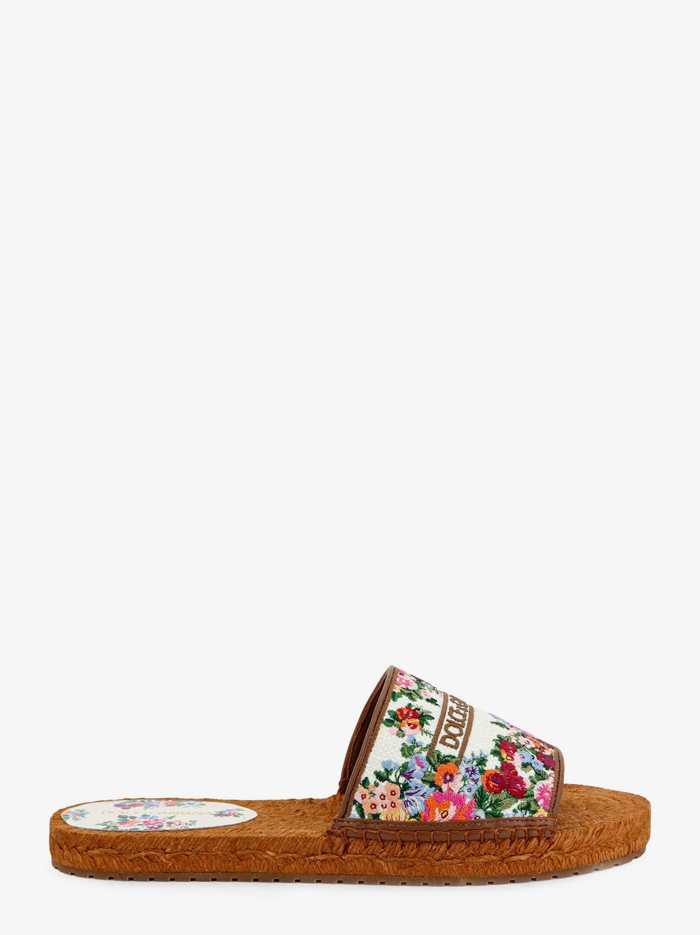 Dolce & Gabbana Women Canvas Sandals With Embroidered Logo On The Front DOLCE & GABBANA