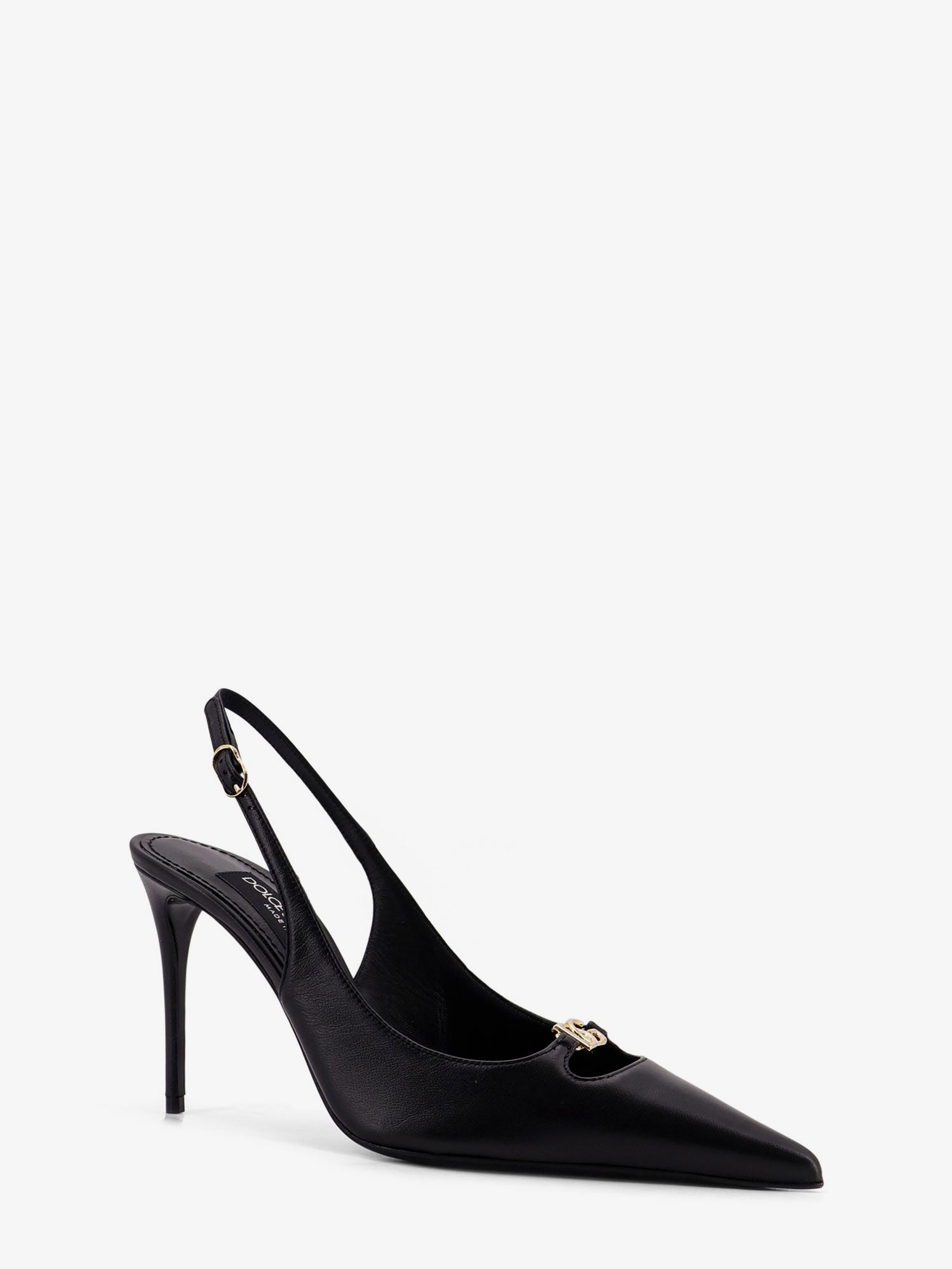 Dolce & Gabbana Women Leather Pump With Metal Dg Logo DOLCE & GABBANA
