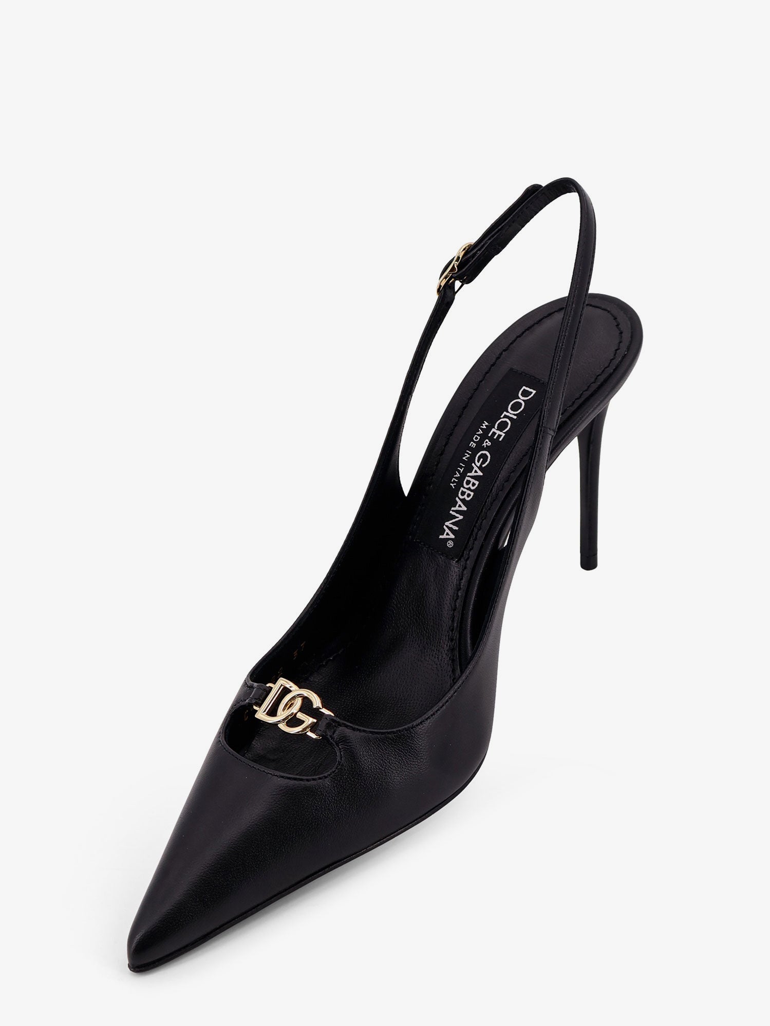 Dolce & Gabbana Women Leather Pump With Metal Dg Logo DOLCE & GABBANA