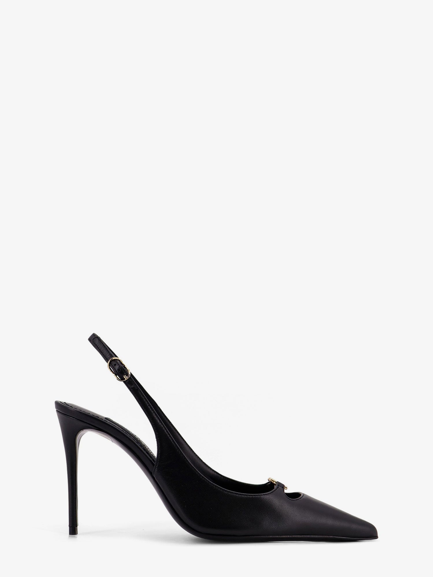 Dolce & Gabbana Women Leather Pump With Metal Dg Logo DOLCE & GABBANA