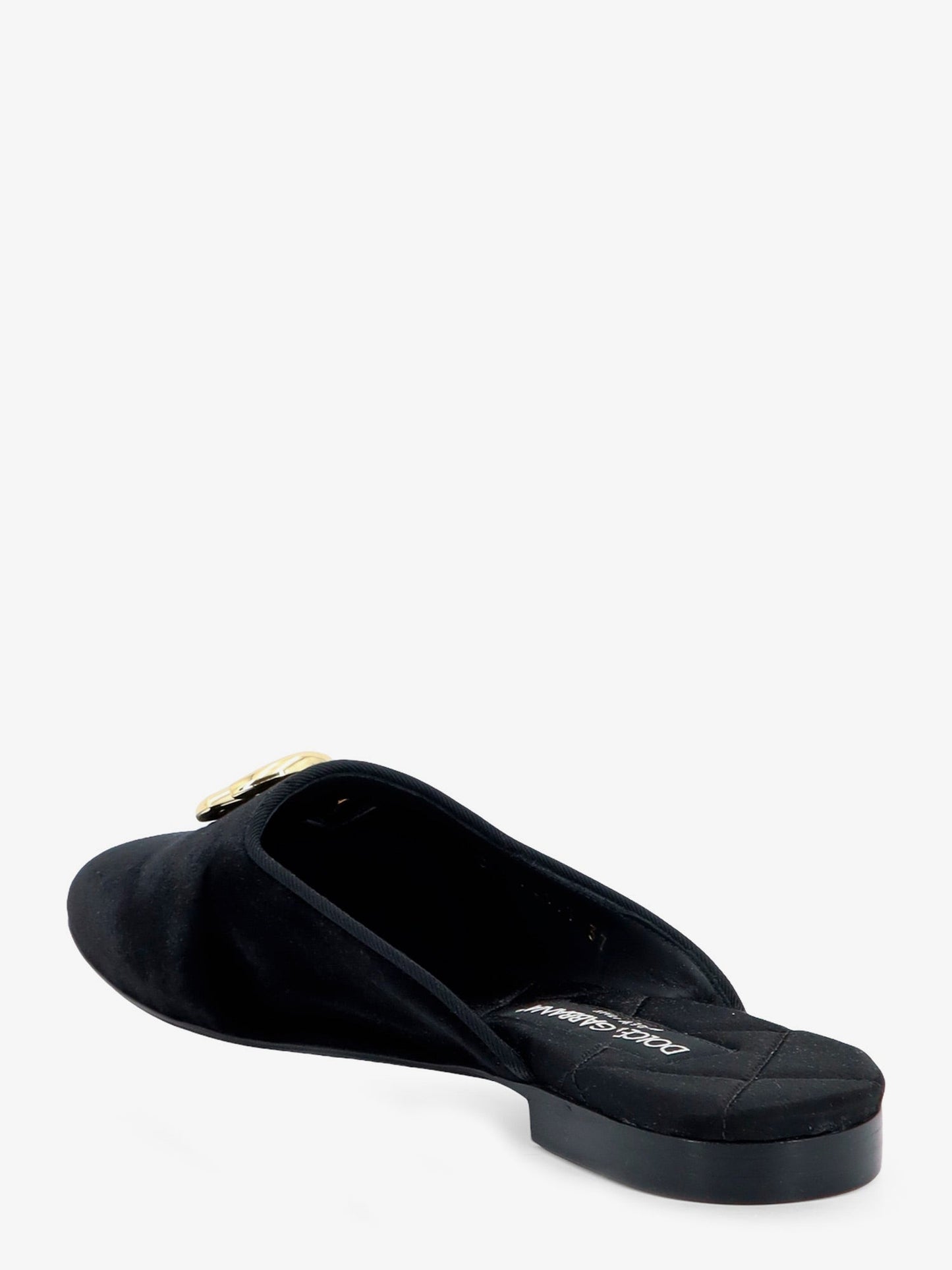 Dolce & Gabbana Women Velvet Sabot With Metal Dg Logo DOLCE & GABBANA