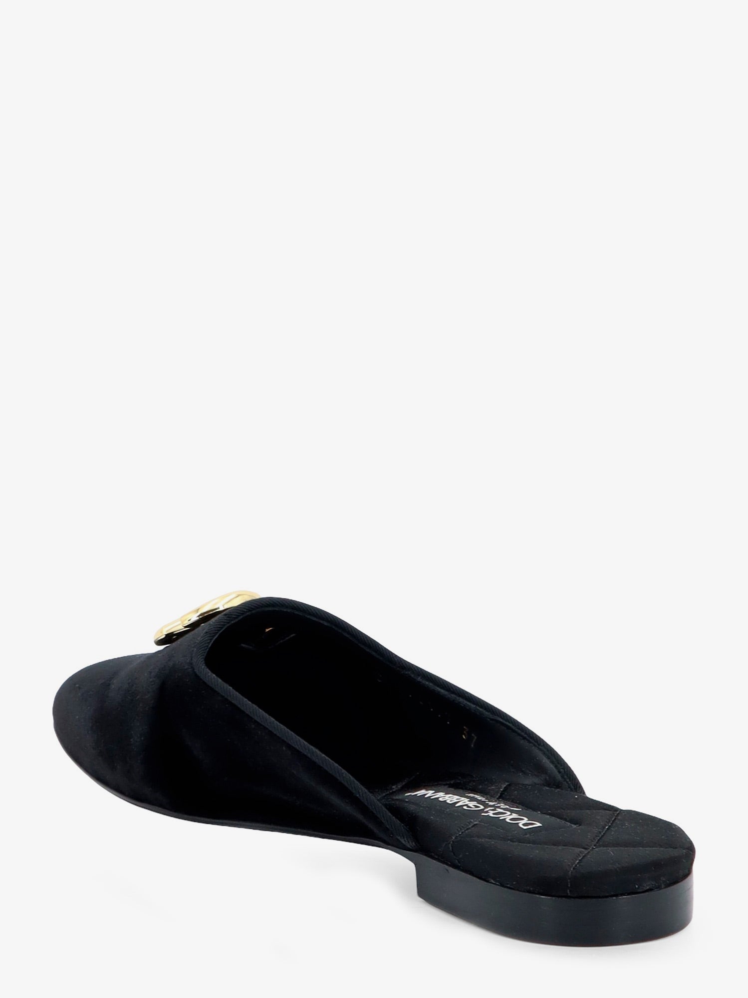 Dolce & Gabbana Women Velvet Sabot With Metal Dg Logo DOLCE & GABBANA