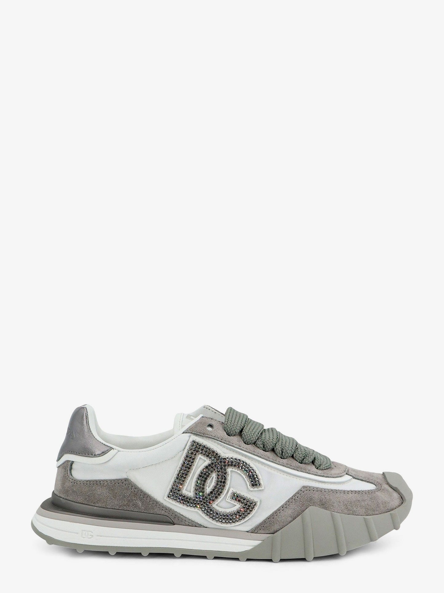 Dolce & Gabbana Women Nylon And Suede Sneakers With Dg Logo With Rhinestones DOLCE & GABBANA