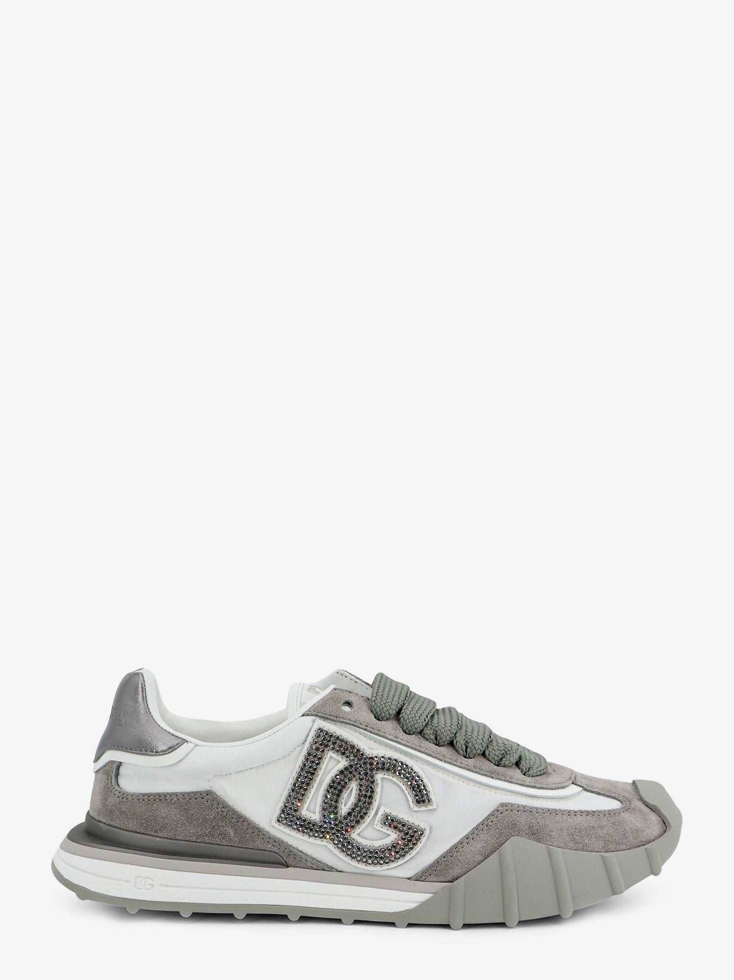 Dolce & Gabbana Women Nylon And Suede Sneakers With Dg Logo With Rhinestones DOLCE & GABBANA