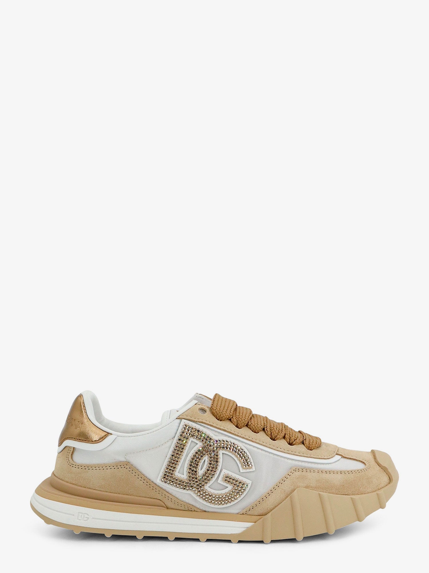 Dolce & Gabbana Women Nylon And Suede Sneakers With Rhinestone Dg Logo DOLCE & GABBANA