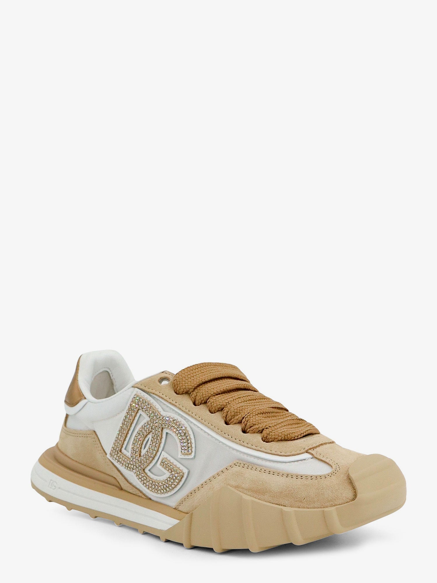 Dolce & Gabbana Women Nylon And Suede Sneakers With Rhinestone Dg Logo DOLCE & GABBANA