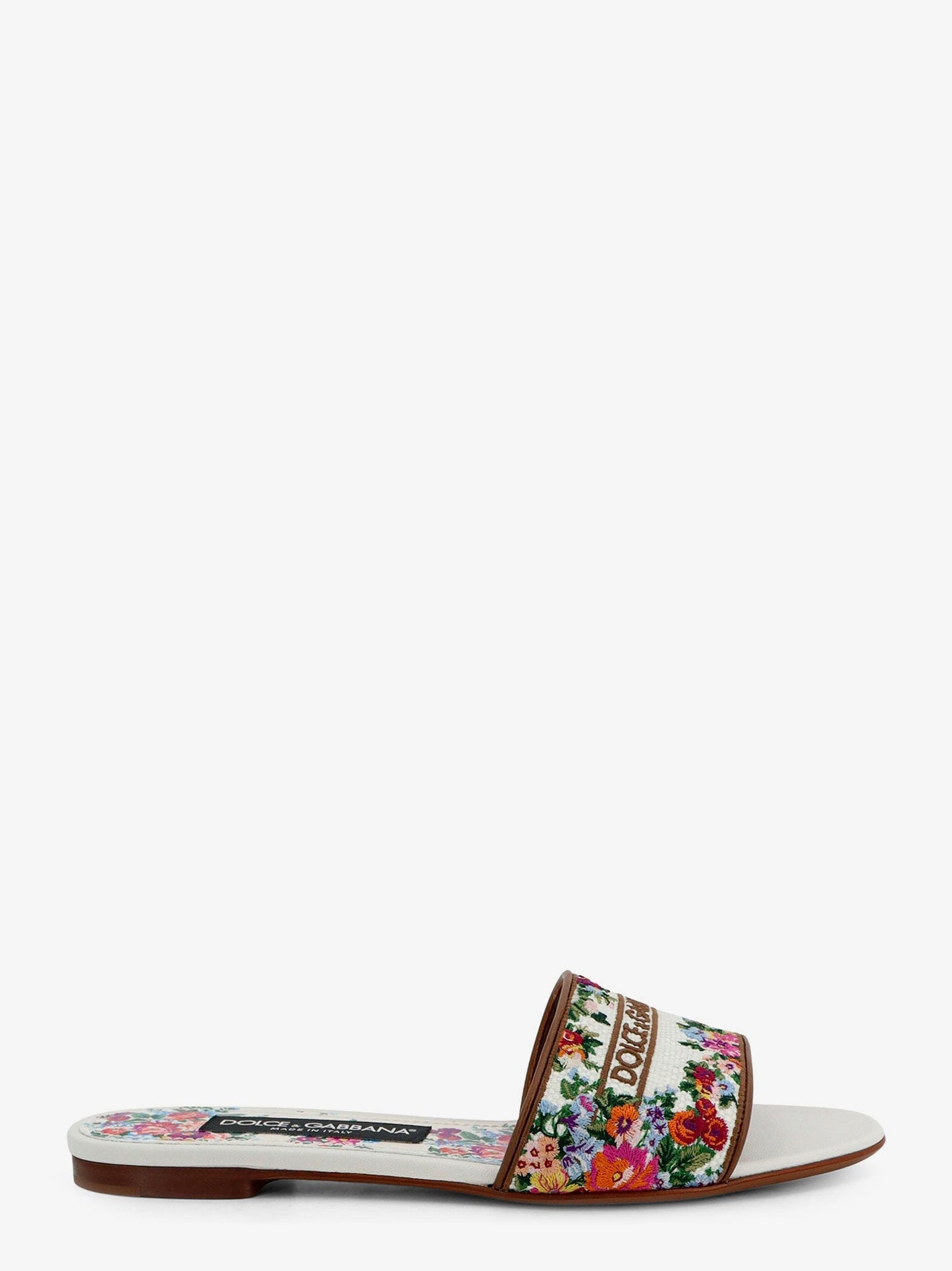 Dolce & Gabbana Women Canvas Sandals With All-Over Embroidery DOLCE & GABBANA