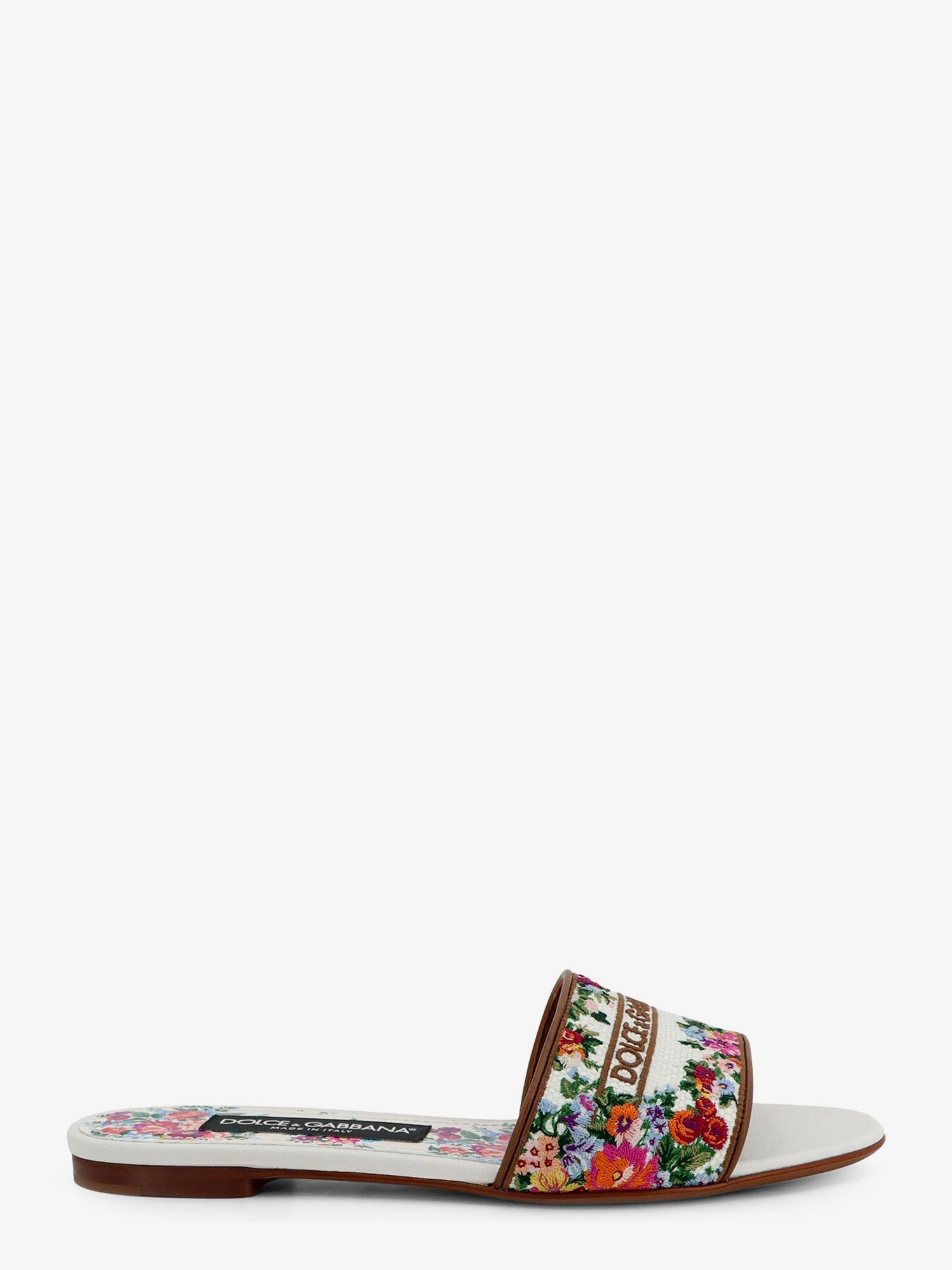 Dolce & Gabbana Women Canvas Sandals With All-Over Embroidery DOLCE & GABBANA