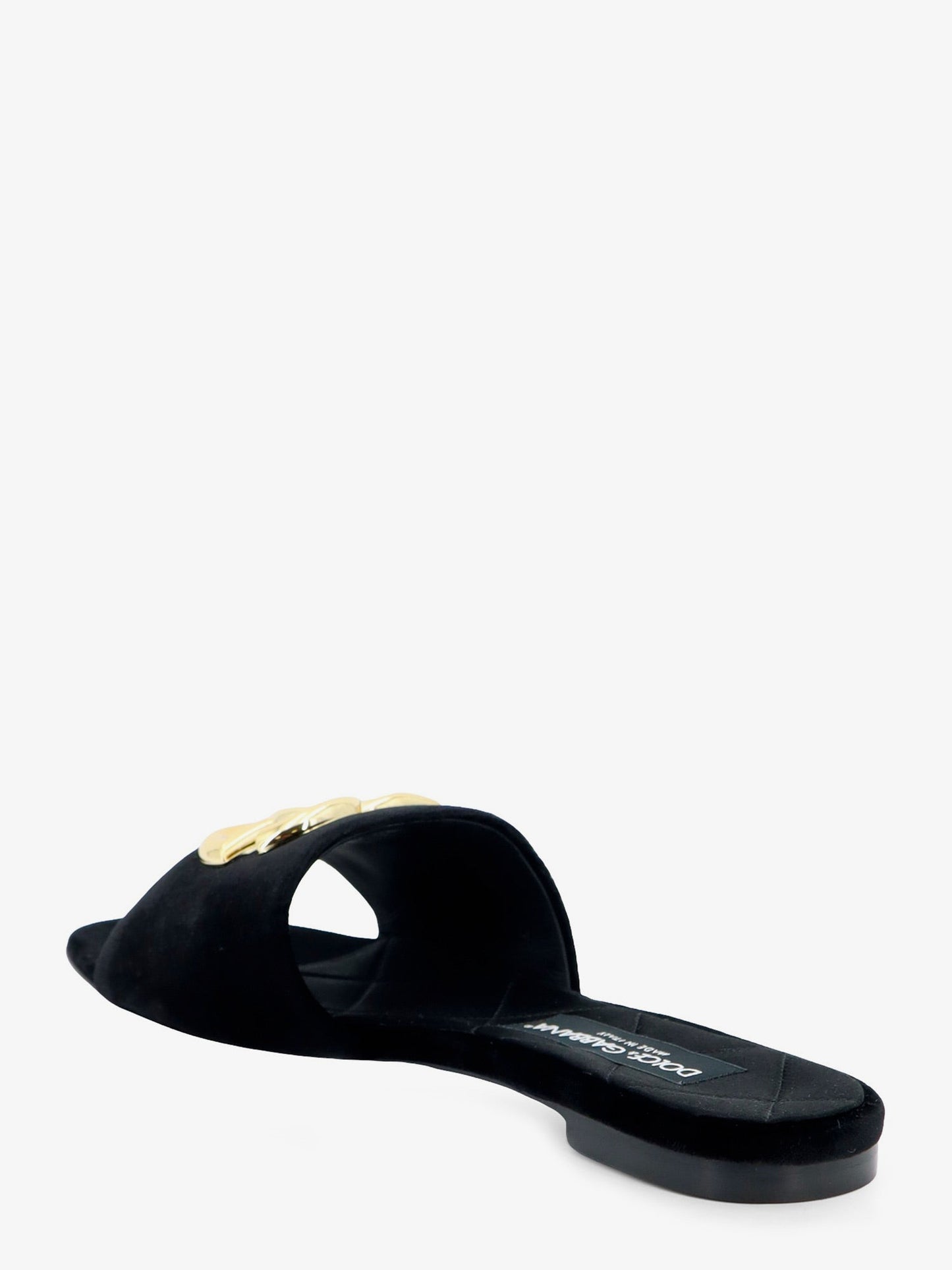 Dolce & Gabbana Women Velvet Sandals With Dg Logo On The Front DOLCE & GABBANA