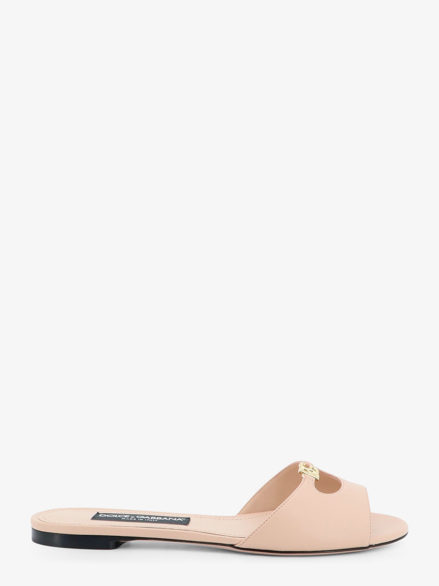 Dolce & Gabbana Women Leather Sandals With Metal Dg Logo DOLCE & GABBANA