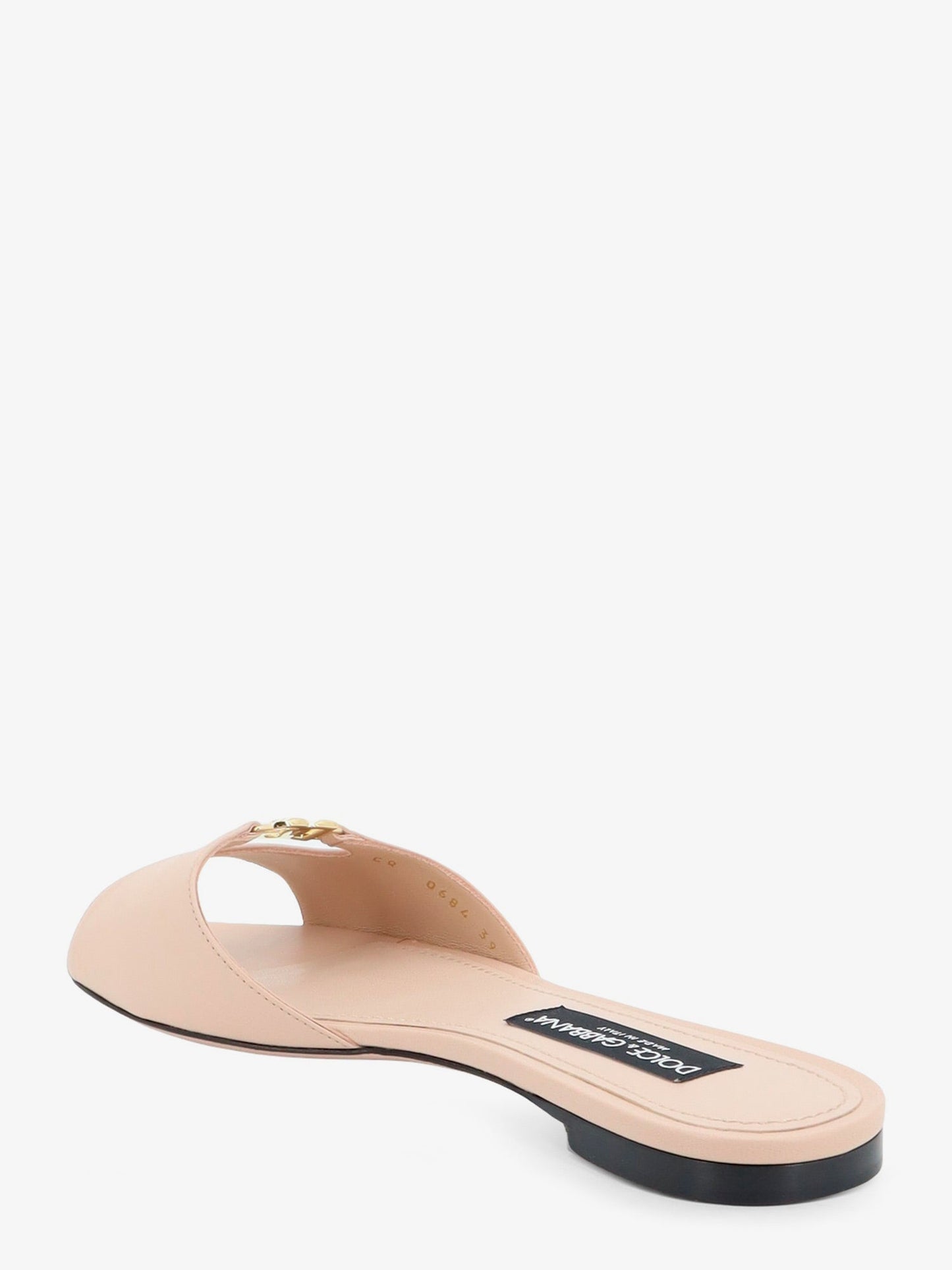 Dolce & Gabbana Women Leather Sandals With Metal Dg Logo DOLCE & GABBANA