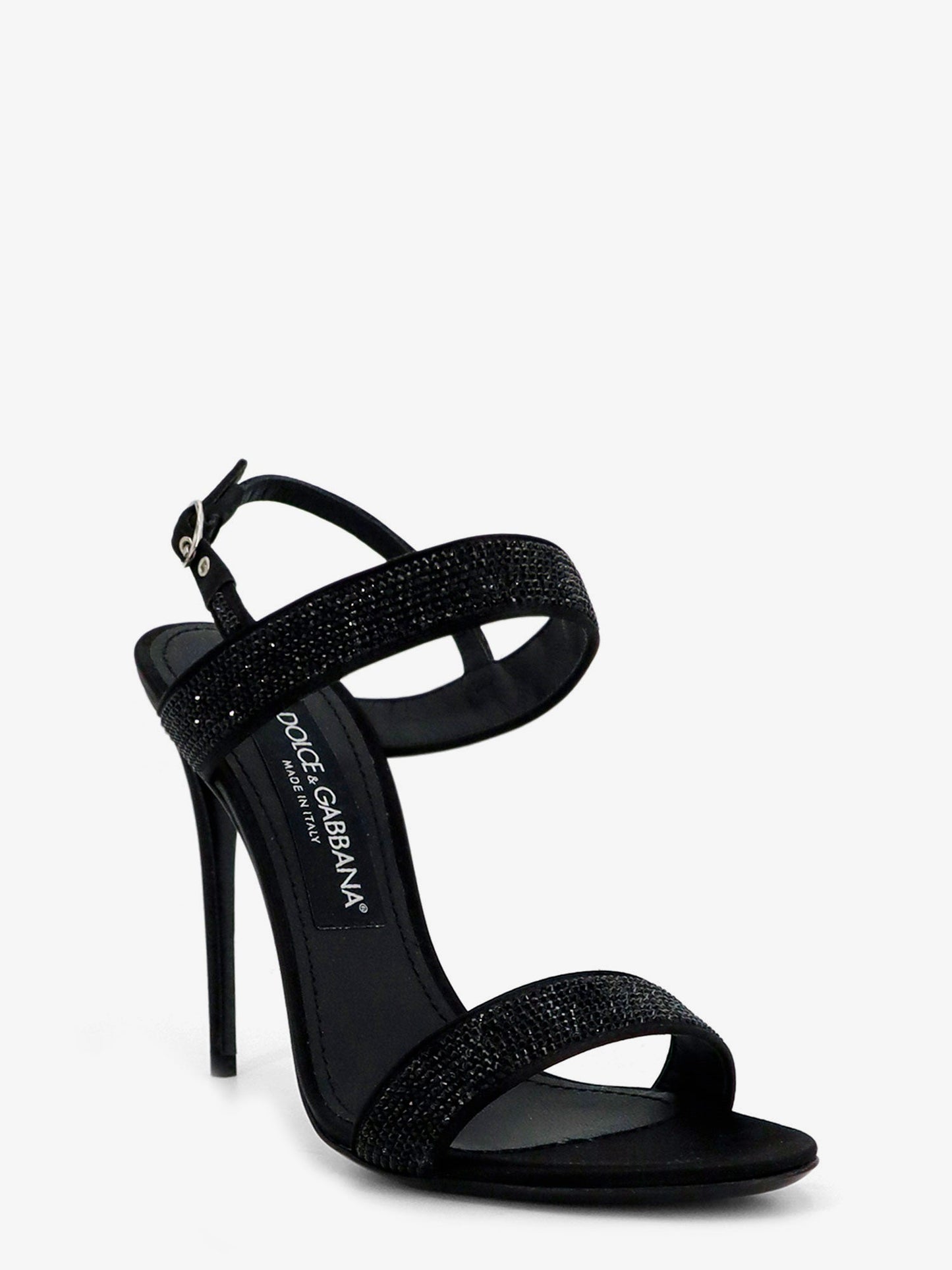 Dolce & Gabbana Women Satin Sandals With All-Over Rhinestones DOLCE & GABBANA