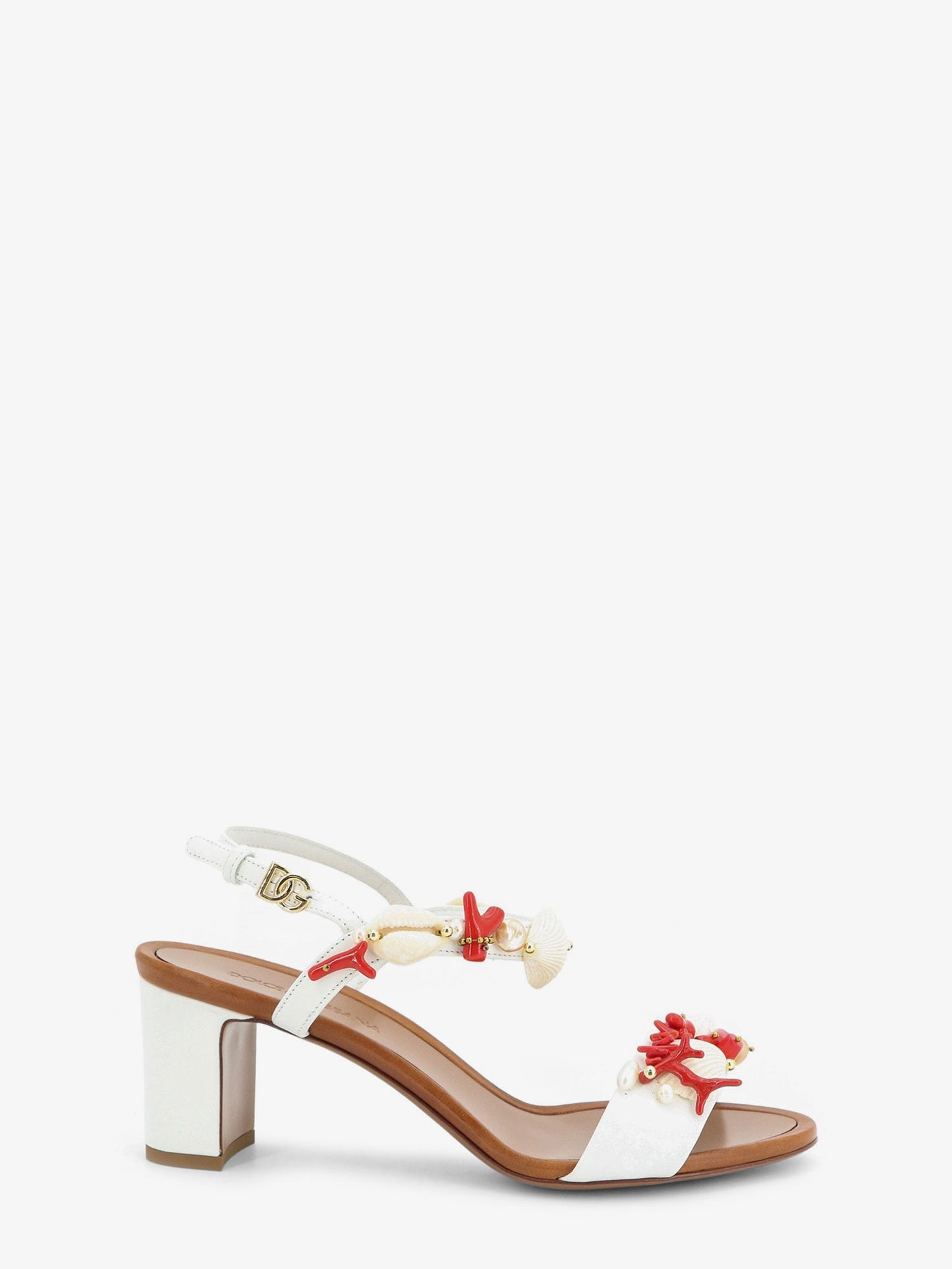 Dolce & Gabbana Women Leather Sandals With Sea Coral Details DOLCE & GABBANA
