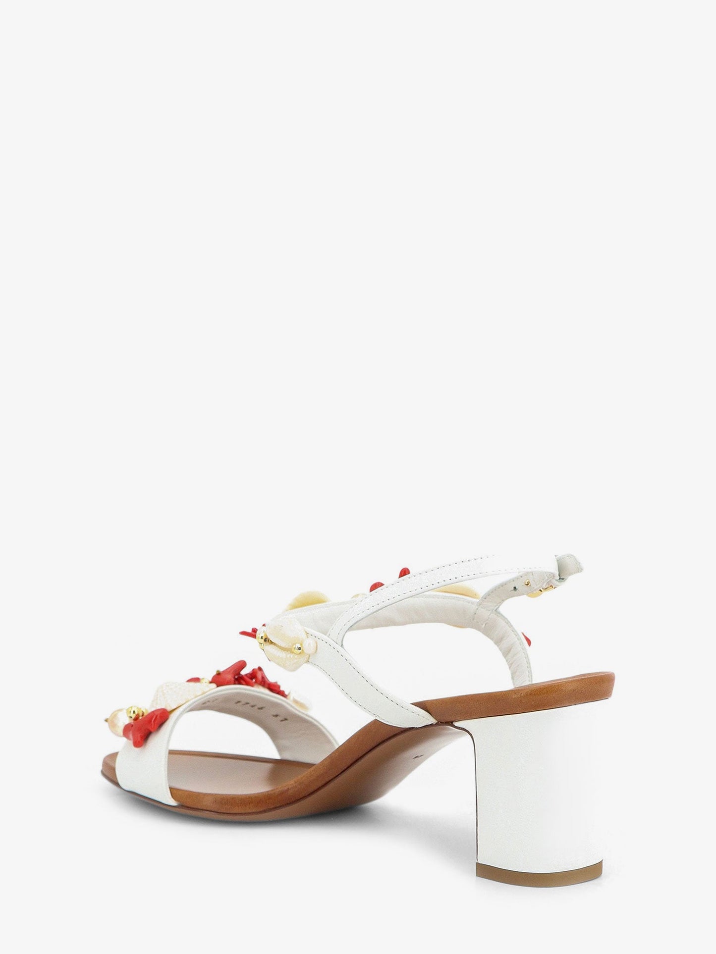 Dolce & Gabbana Women Leather Sandals With Sea Coral Details DOLCE & GABBANA