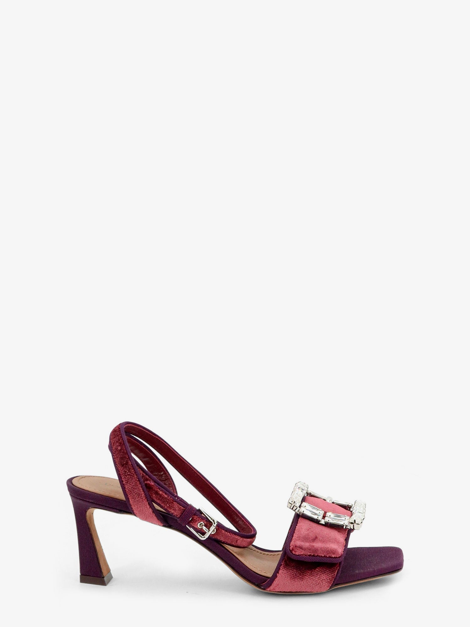 Dolce & Gabbana Women Sandali In Velluto Con Dettaglio Strass Frontale DOLCE & GABBANA