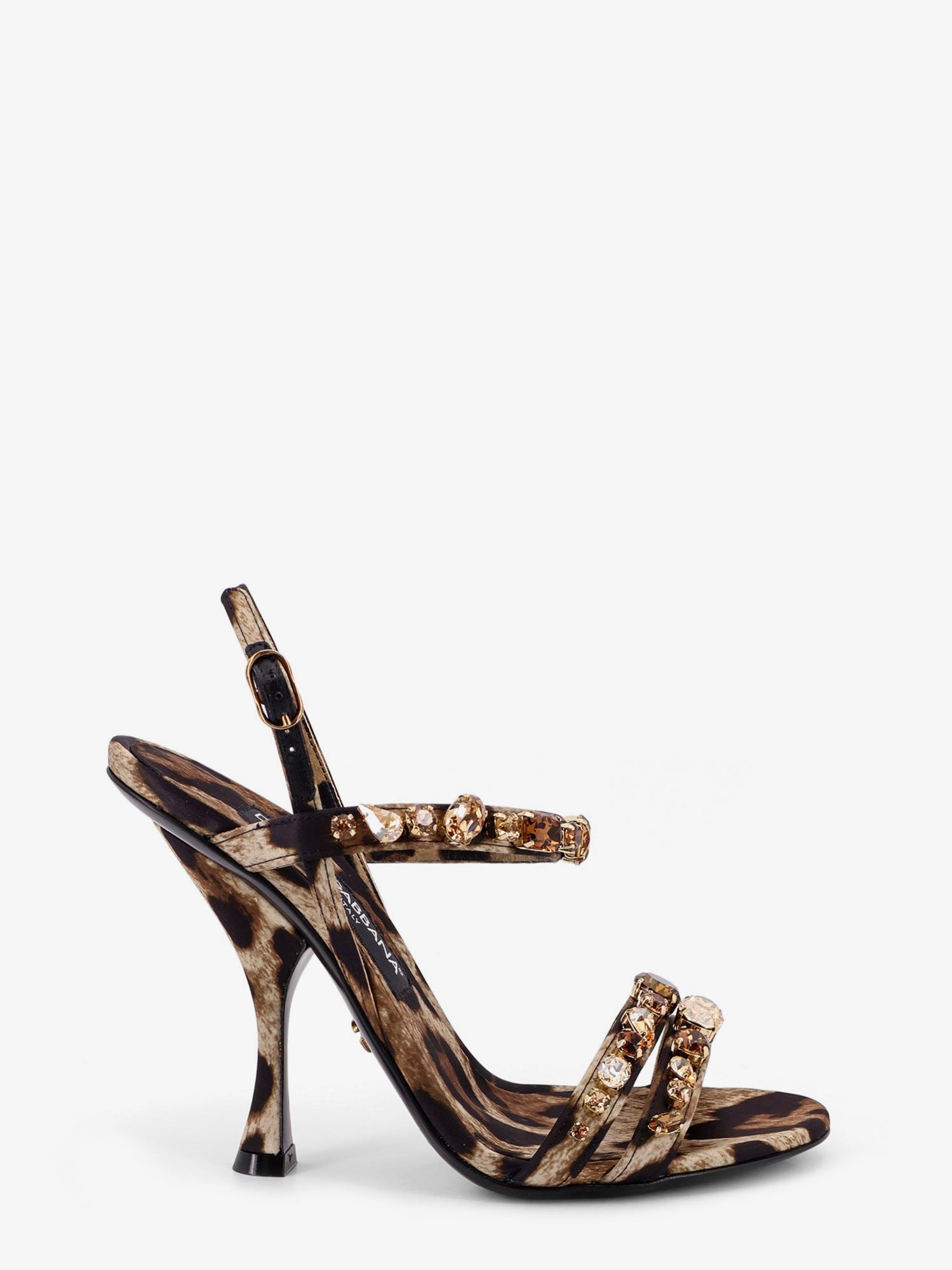 Dolce & Gabbana Women Satin Sandals With Animal Print DOLCE & GABBANA