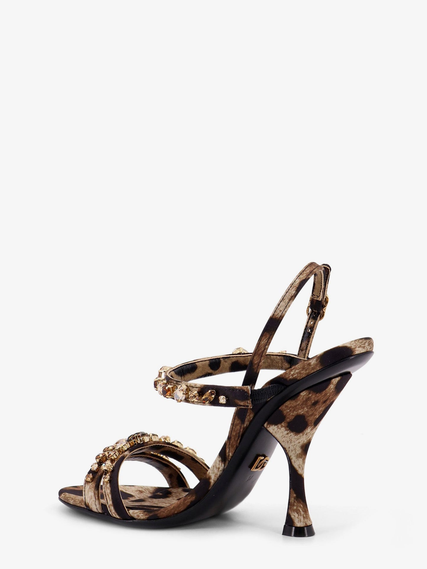 Dolce & Gabbana Women Satin Sandals With Animal Print DOLCE & GABBANA