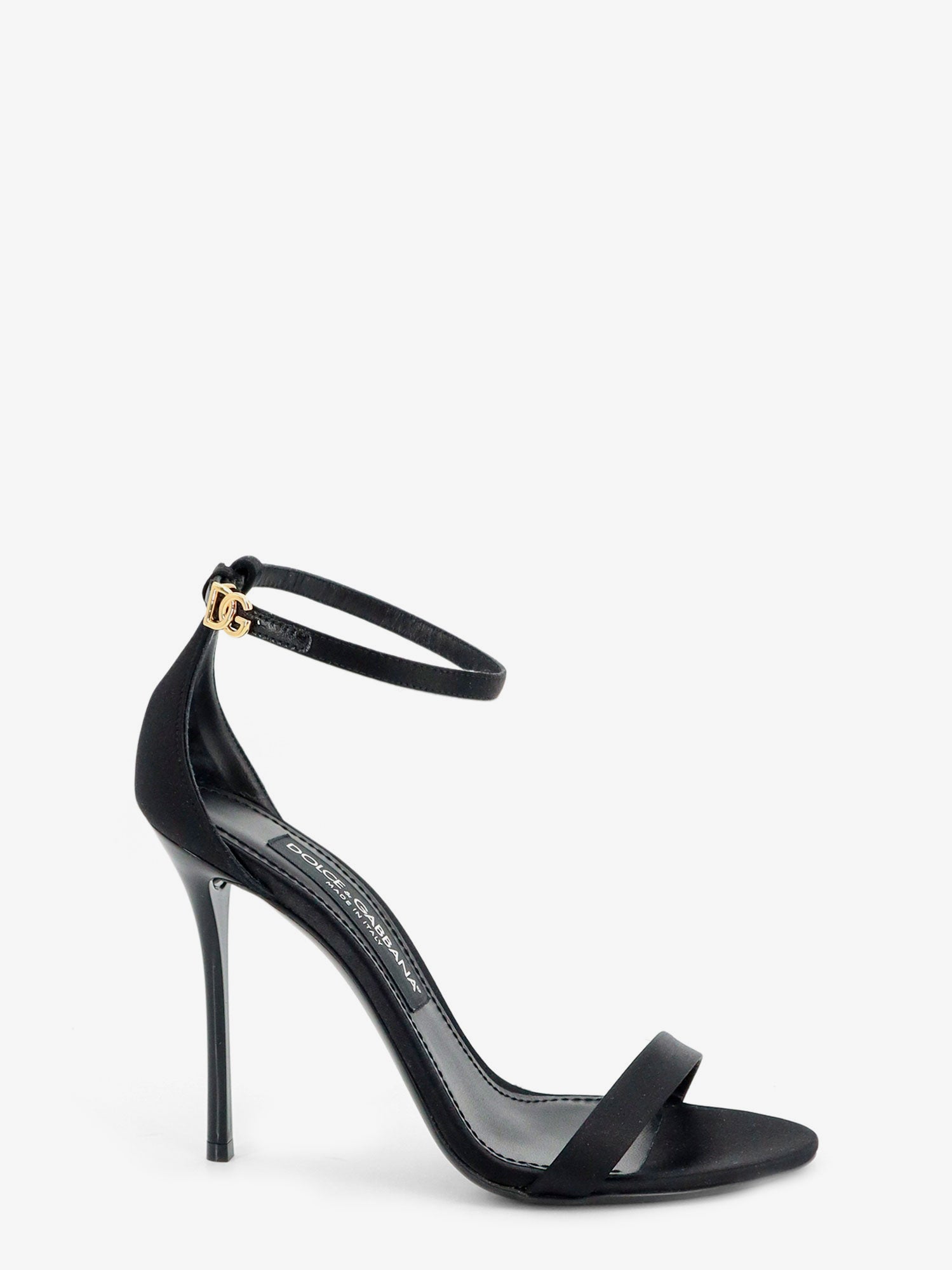 Dolce & Gabbana Women Satin Sandals With Metal Dg Logo DOLCE & GABBANA